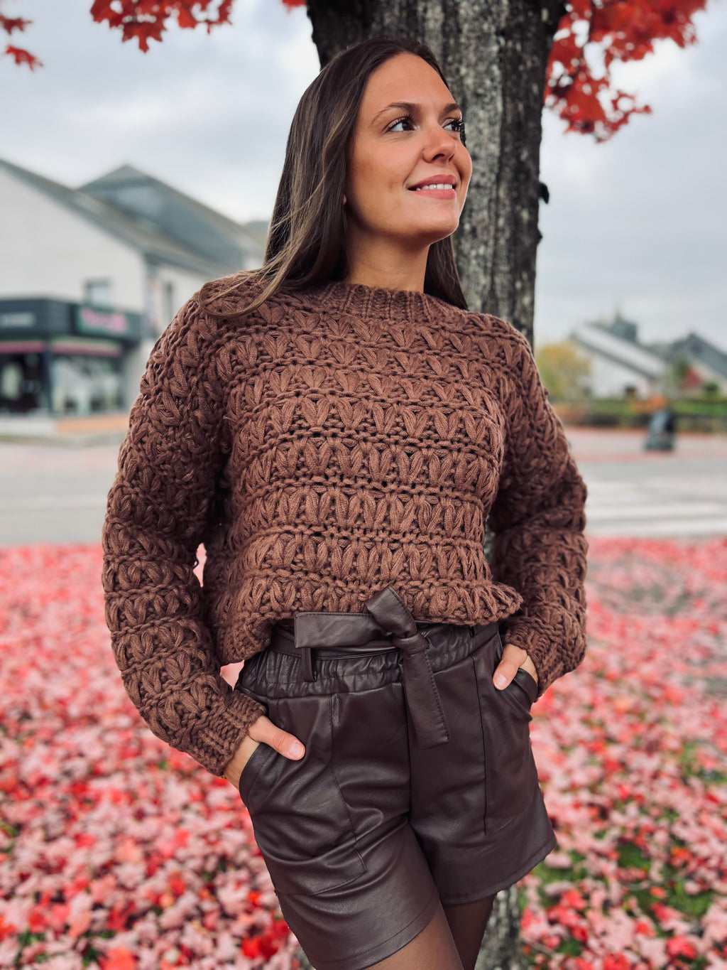 Notre pull en maille SENZA marron