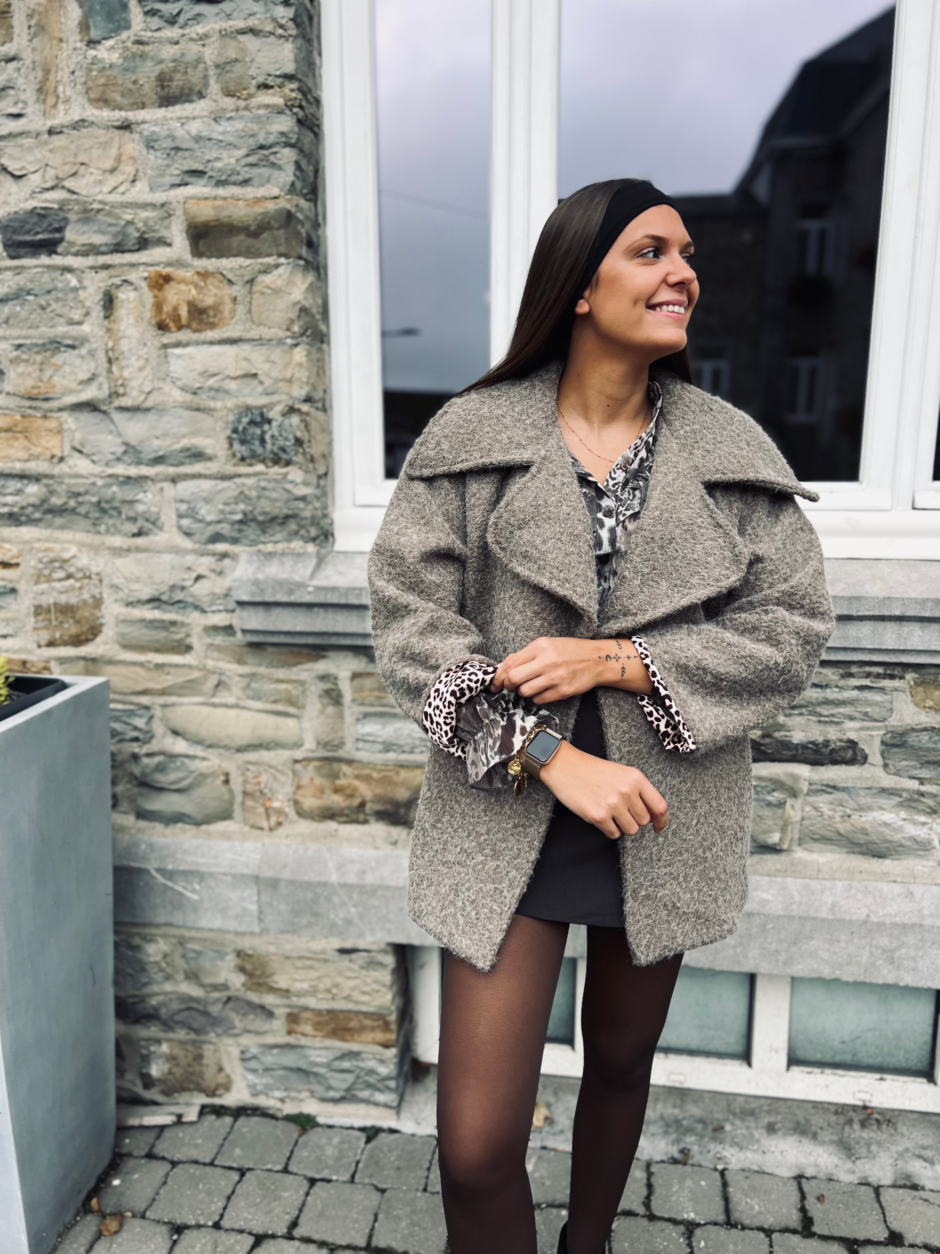 Notre manteau BRUME moka cendré