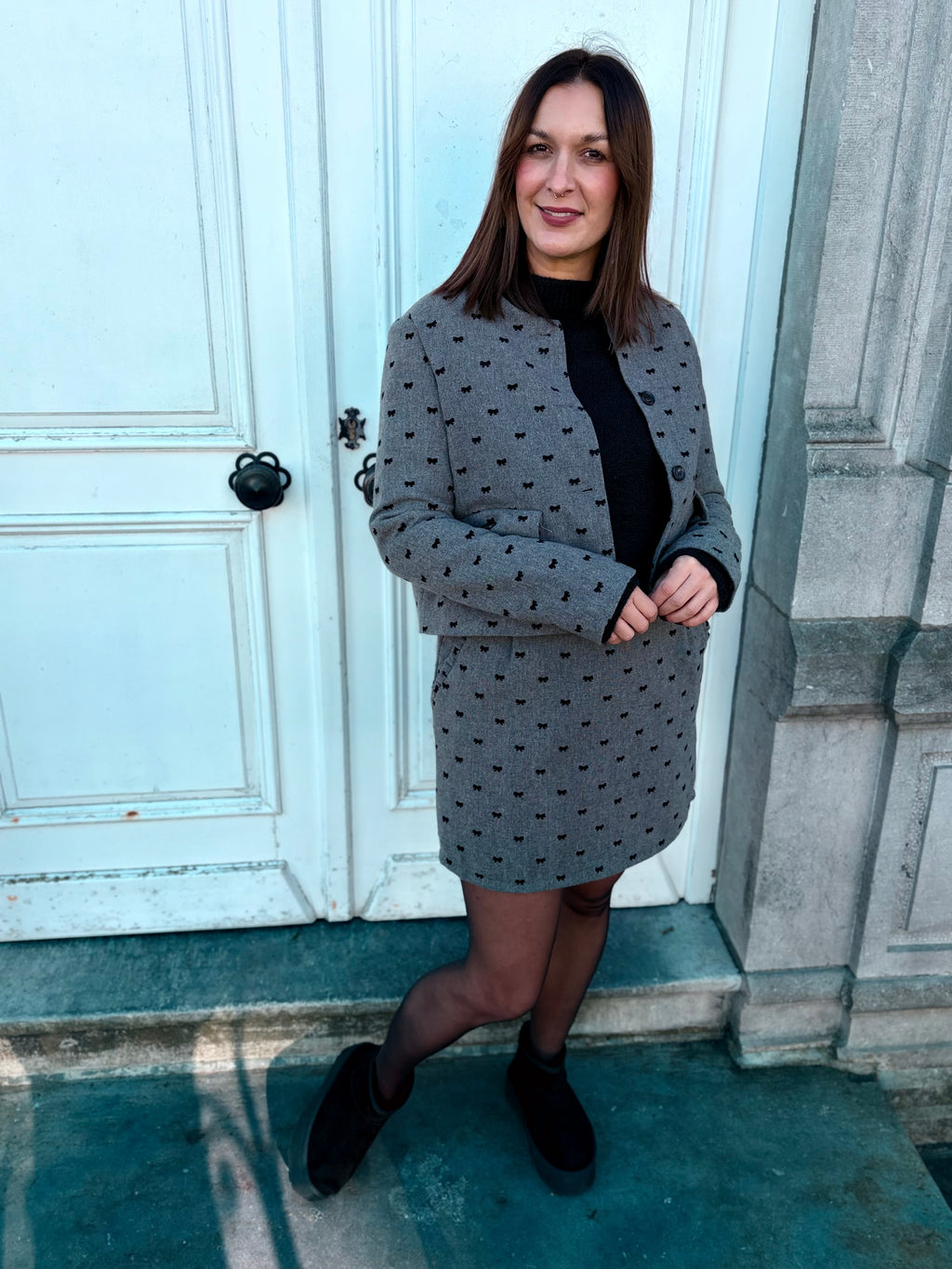 Notre jupe KIYA gris clair