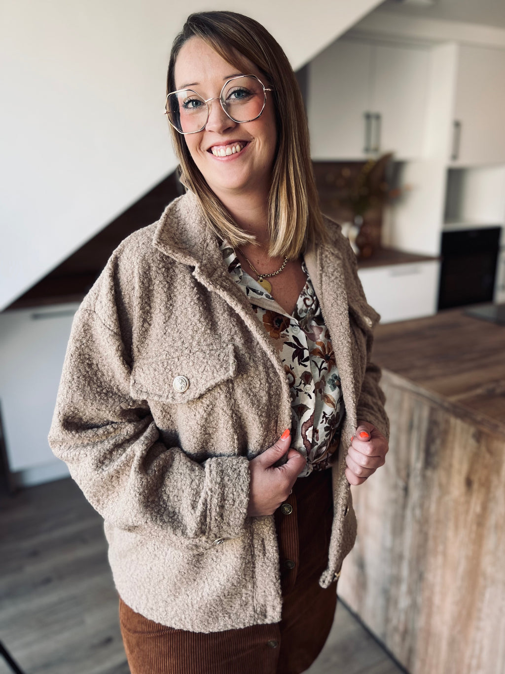 Notre veste TEDDY coffee