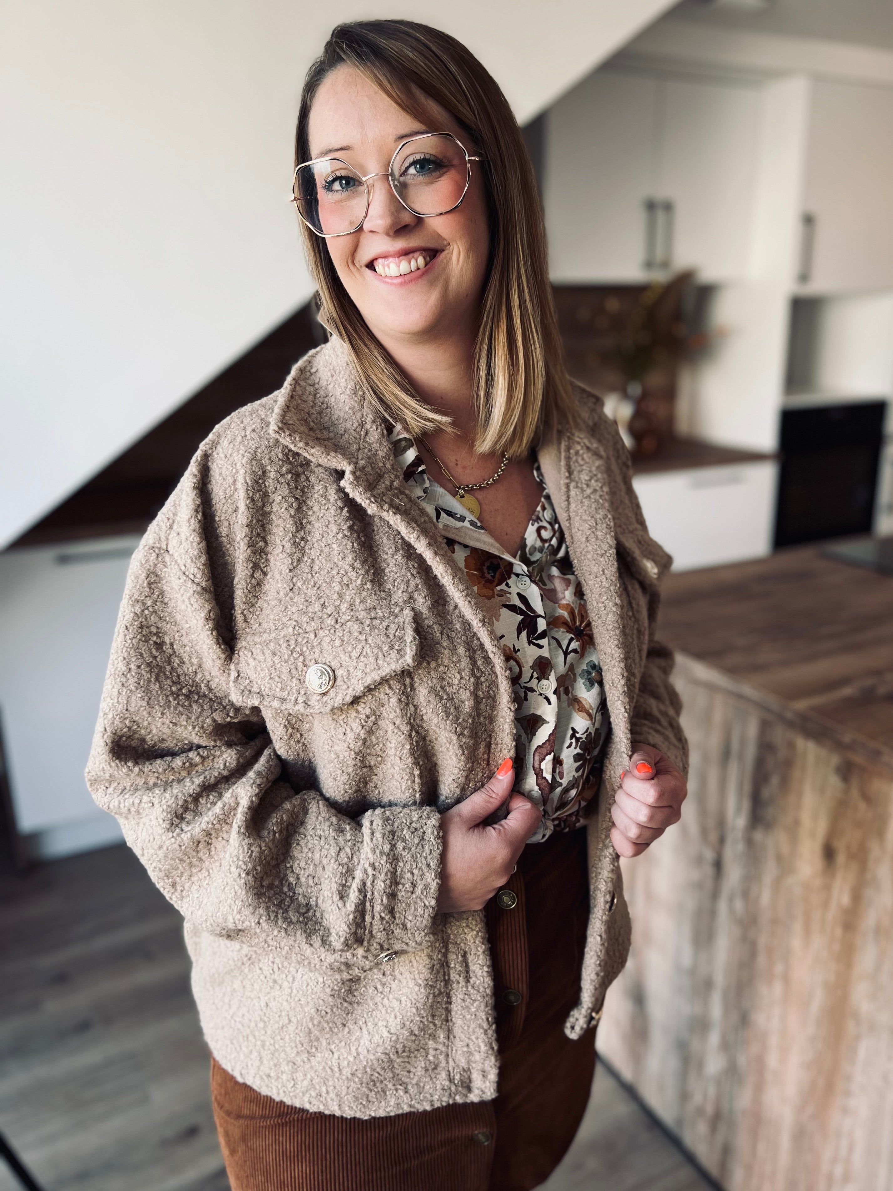 Notre veste TEDDY coffee