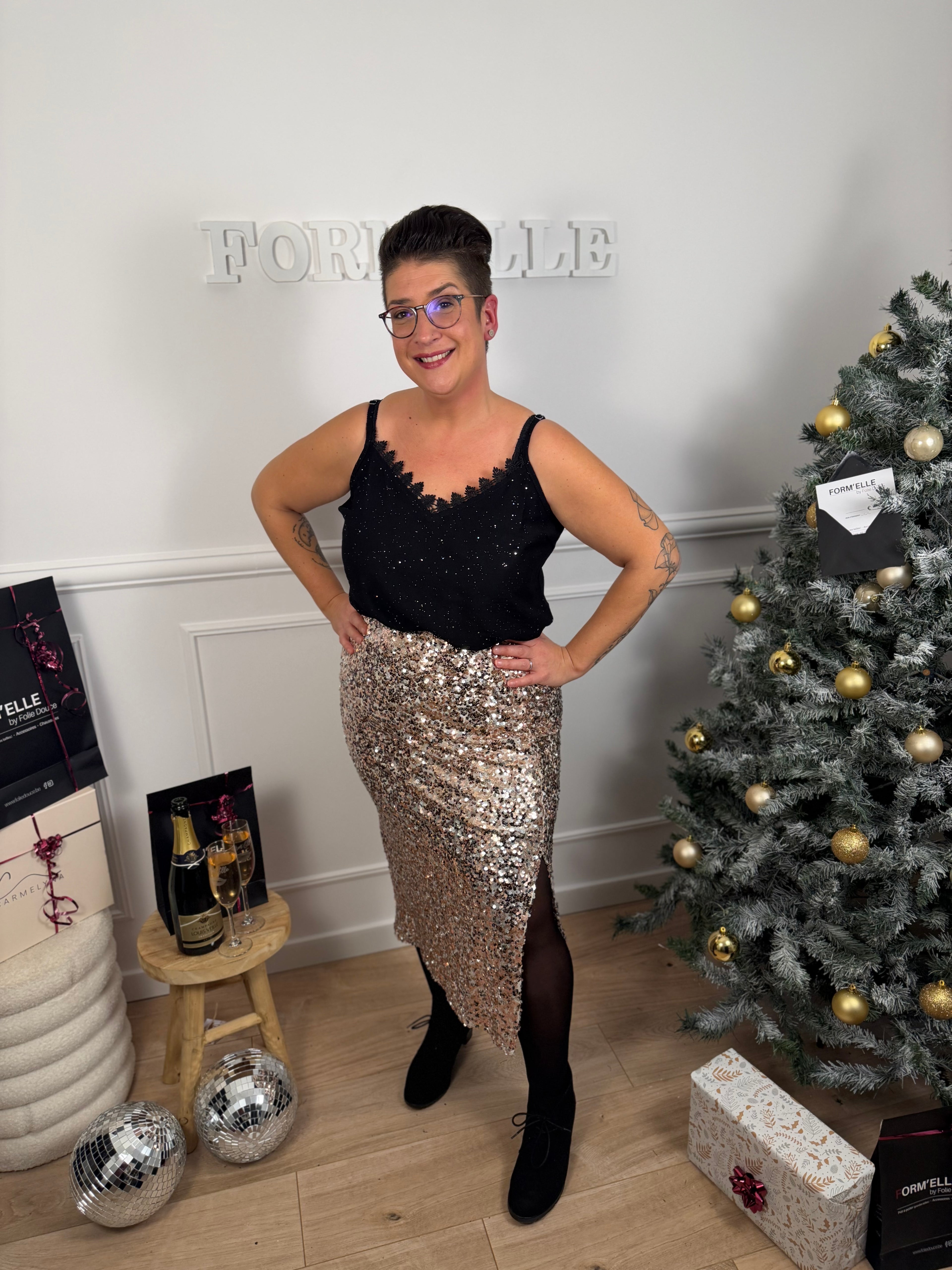 Notre jupe OLIA gold