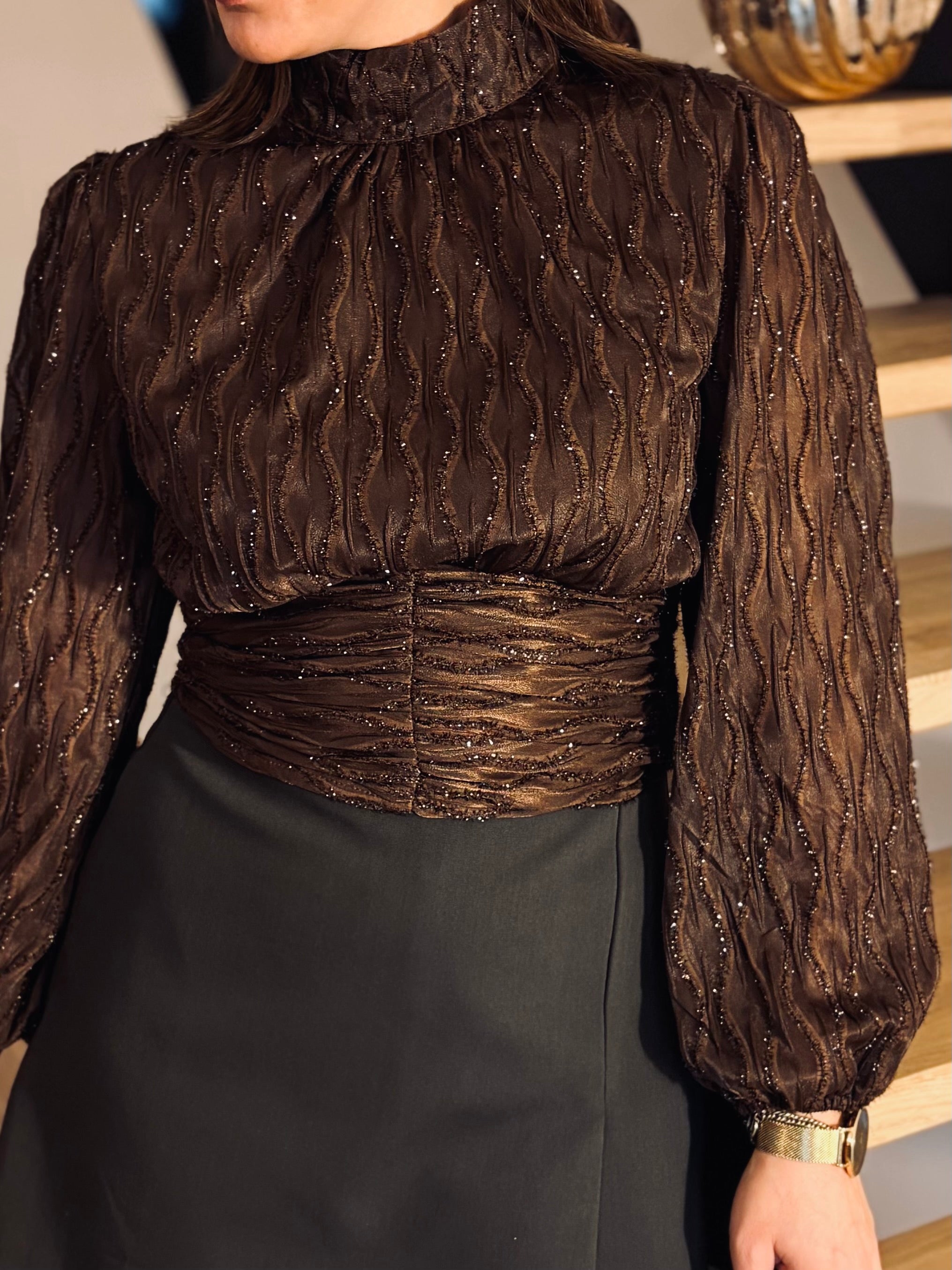 Notre blouse LIVIA bronze