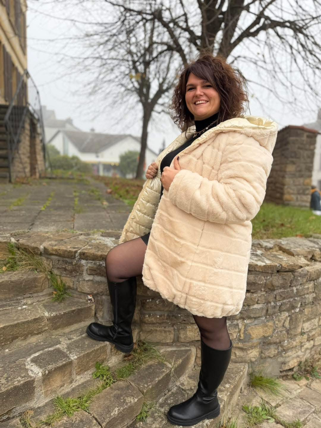 Notre manteau long KARLA beige