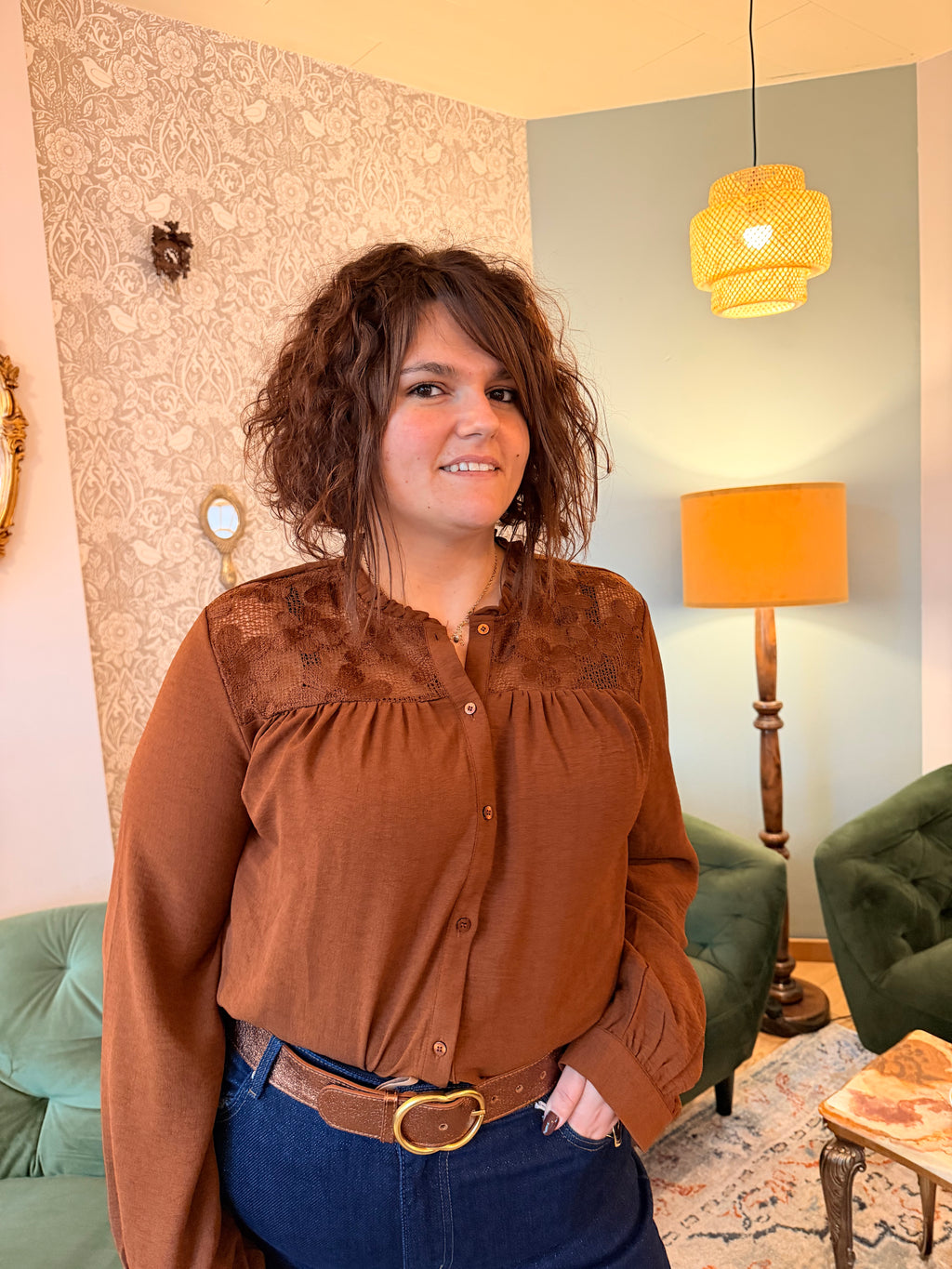 Notre chemisier LALIE camel