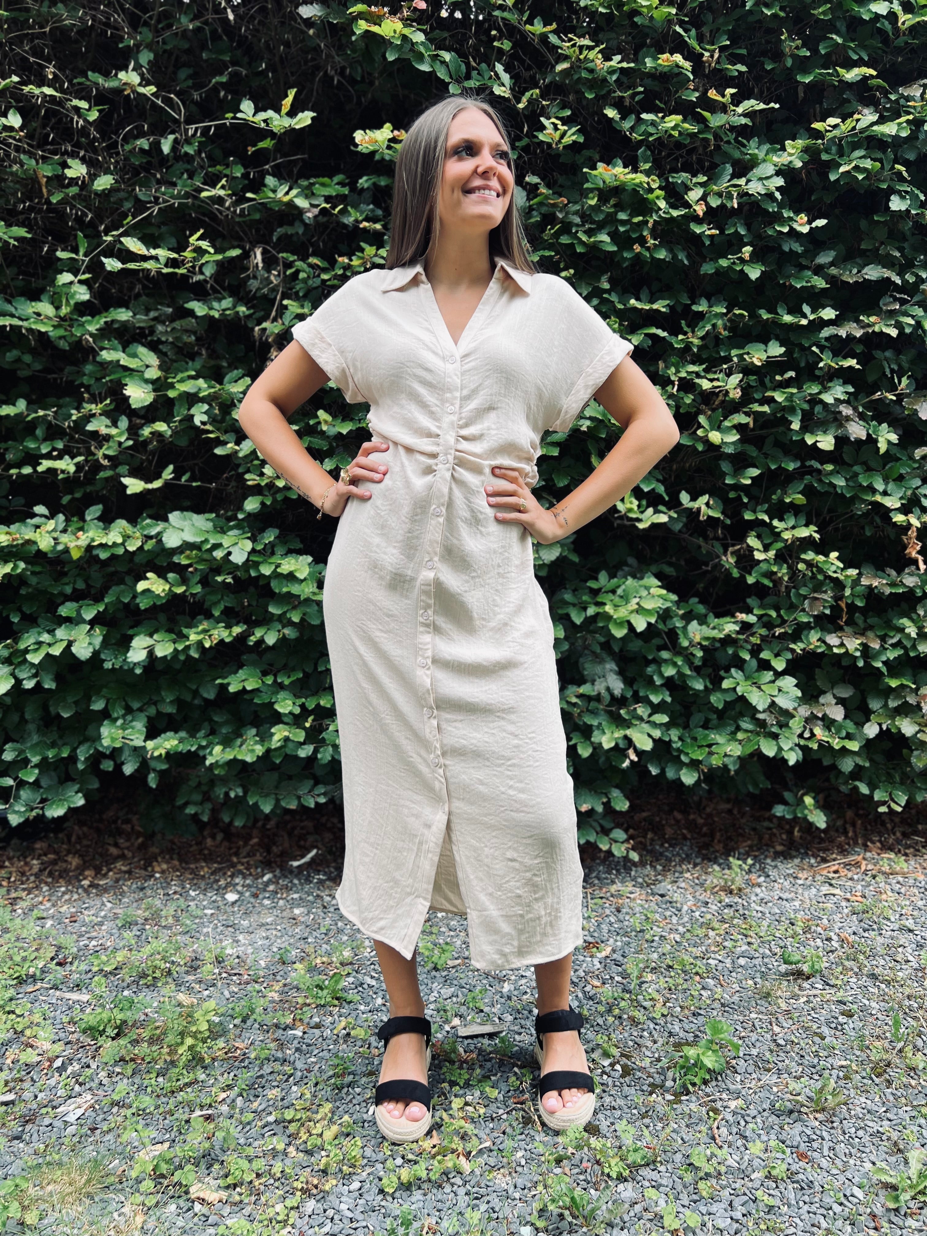 Notre robe SCARLETT beige