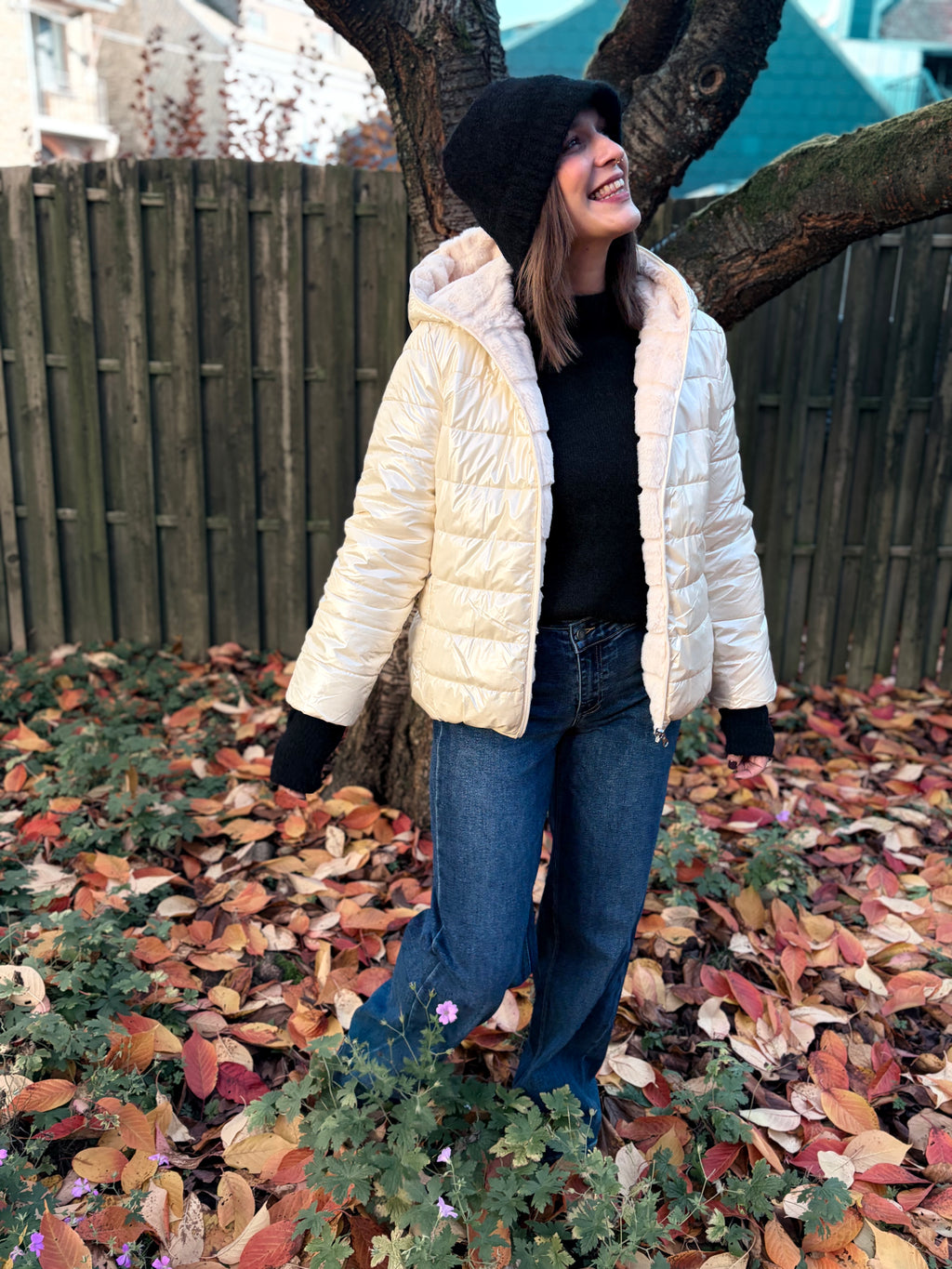 Notre manteau court KARLA beige