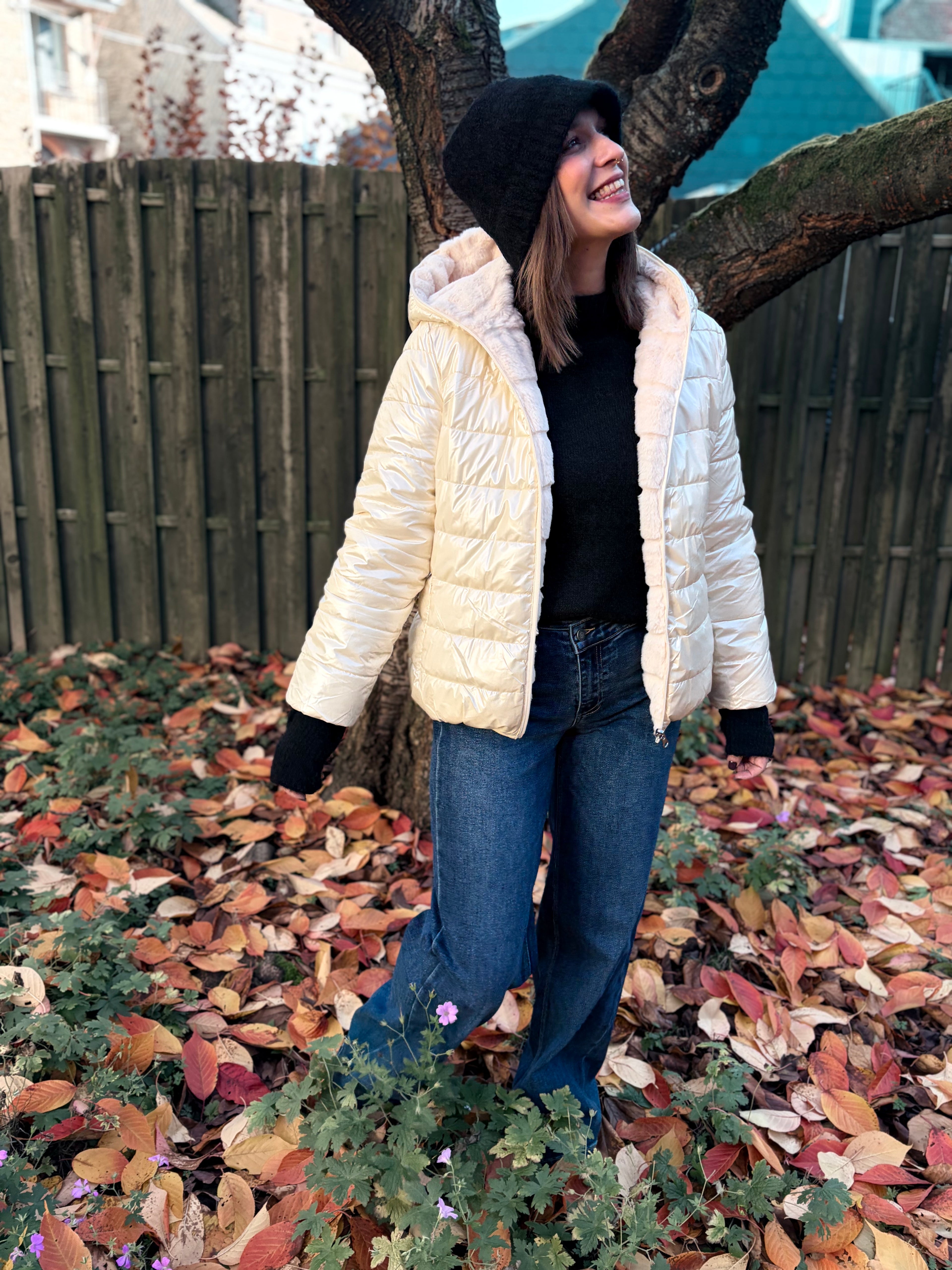 Notre manteau court KARLA beige