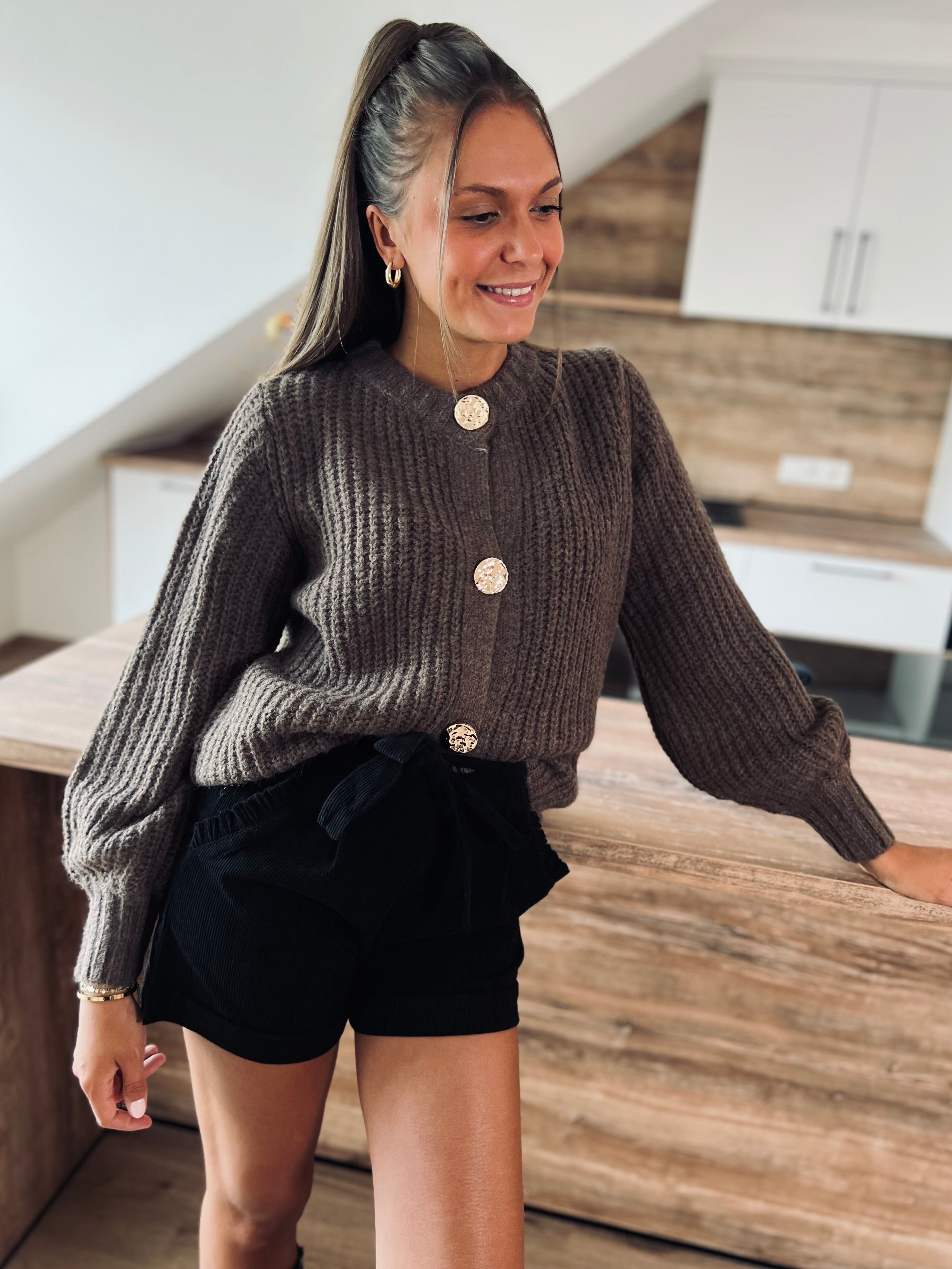Notre gilet en maille CLÉA choco