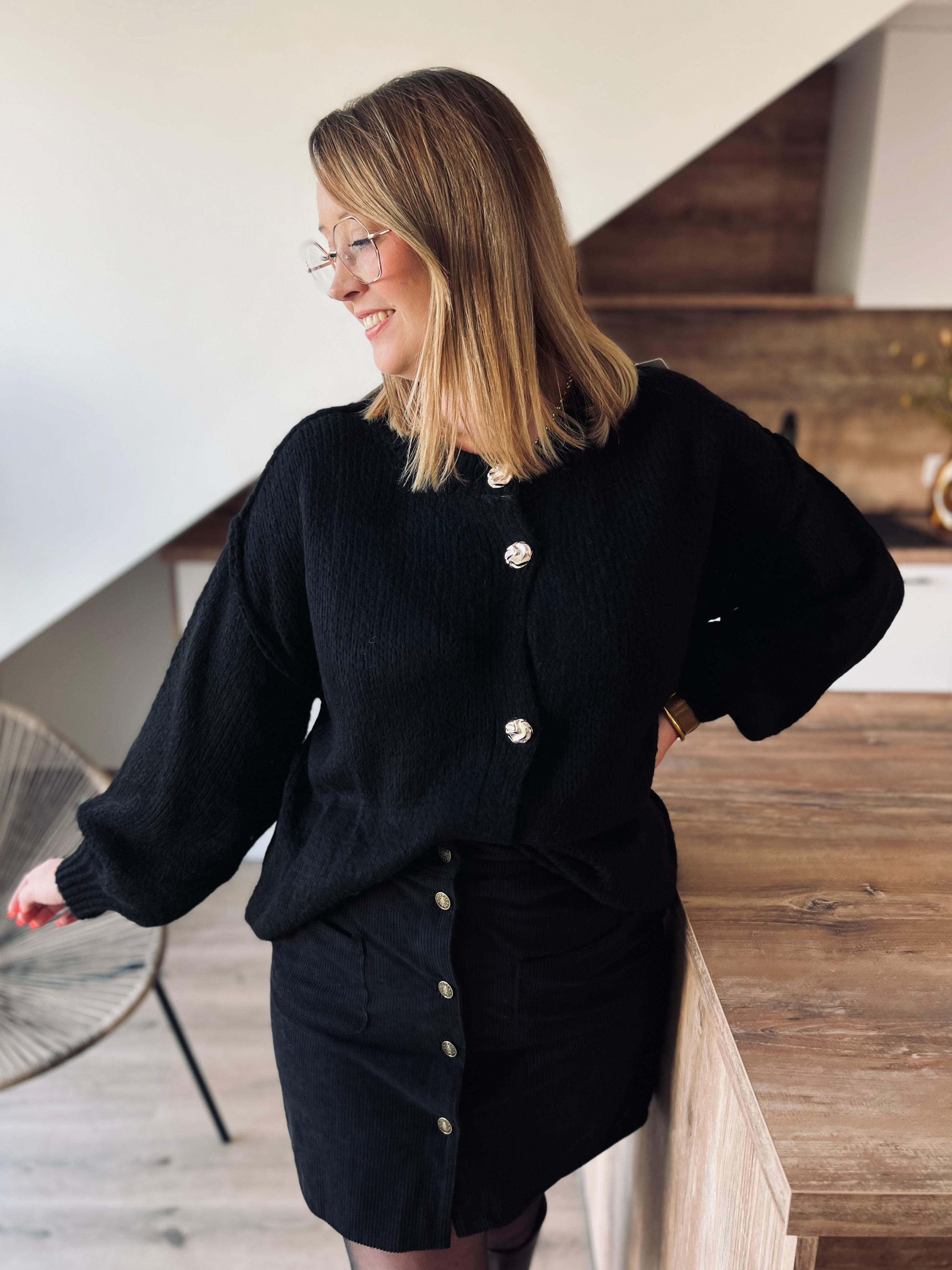 Notre gilet RACHEL noir