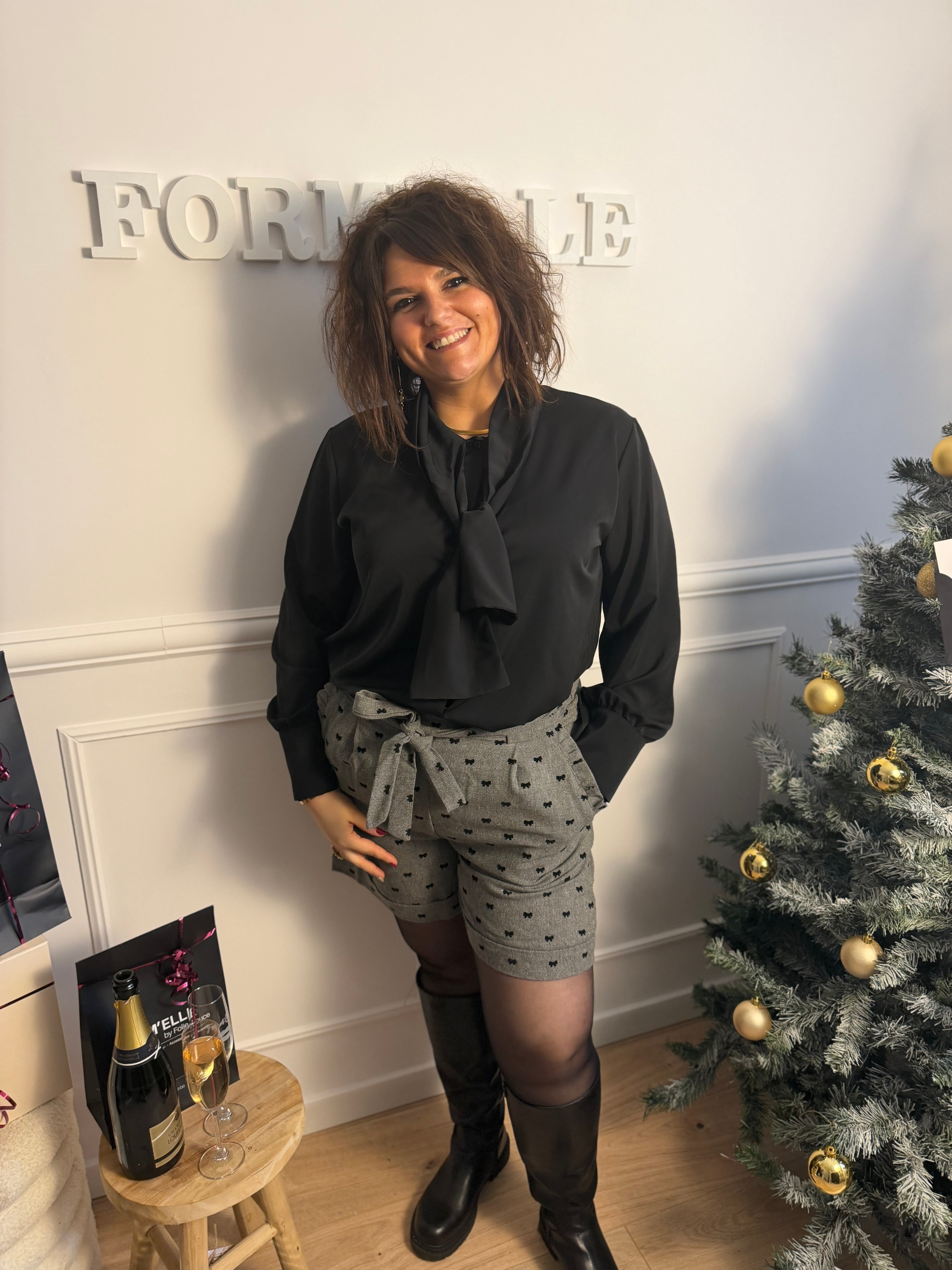 Notre short LILIA gris