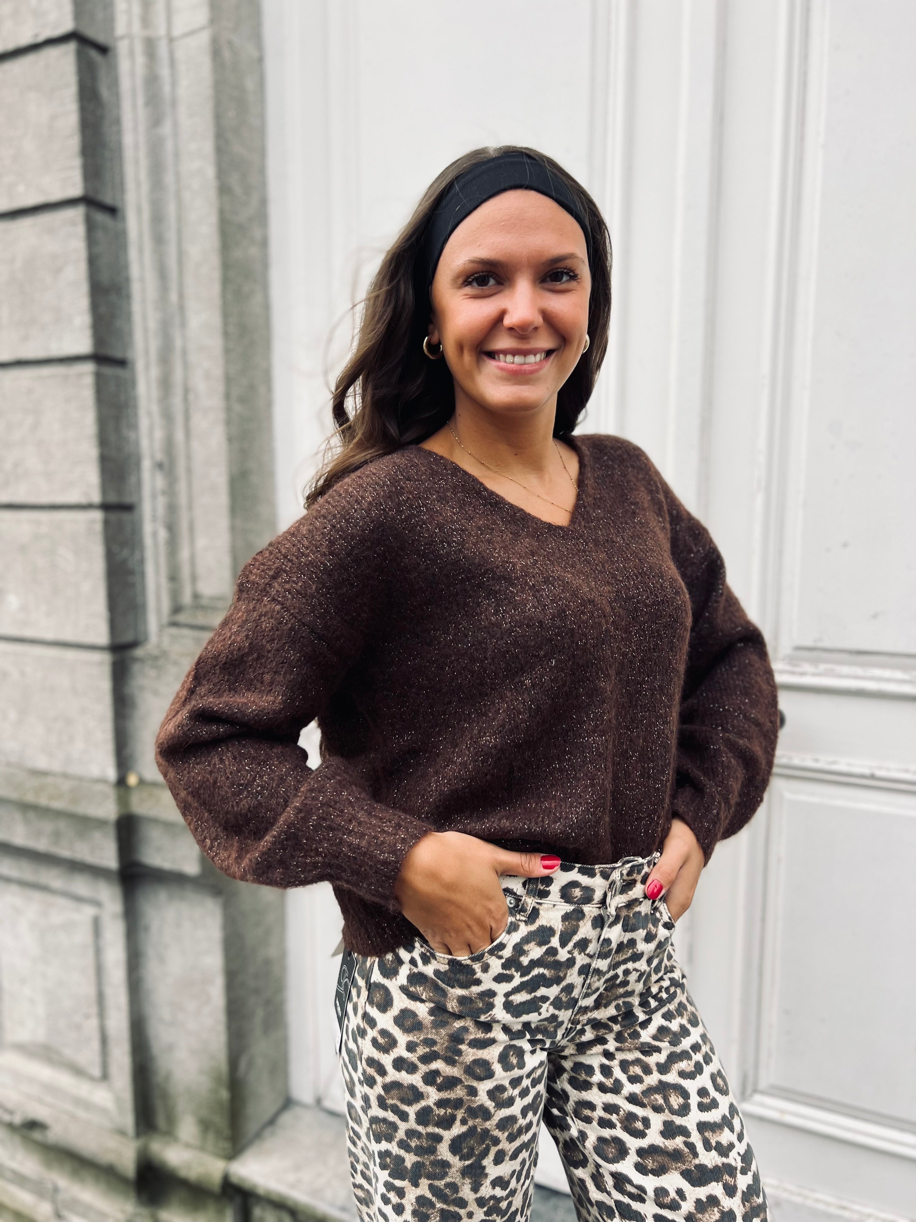 Notre pull DANA marron