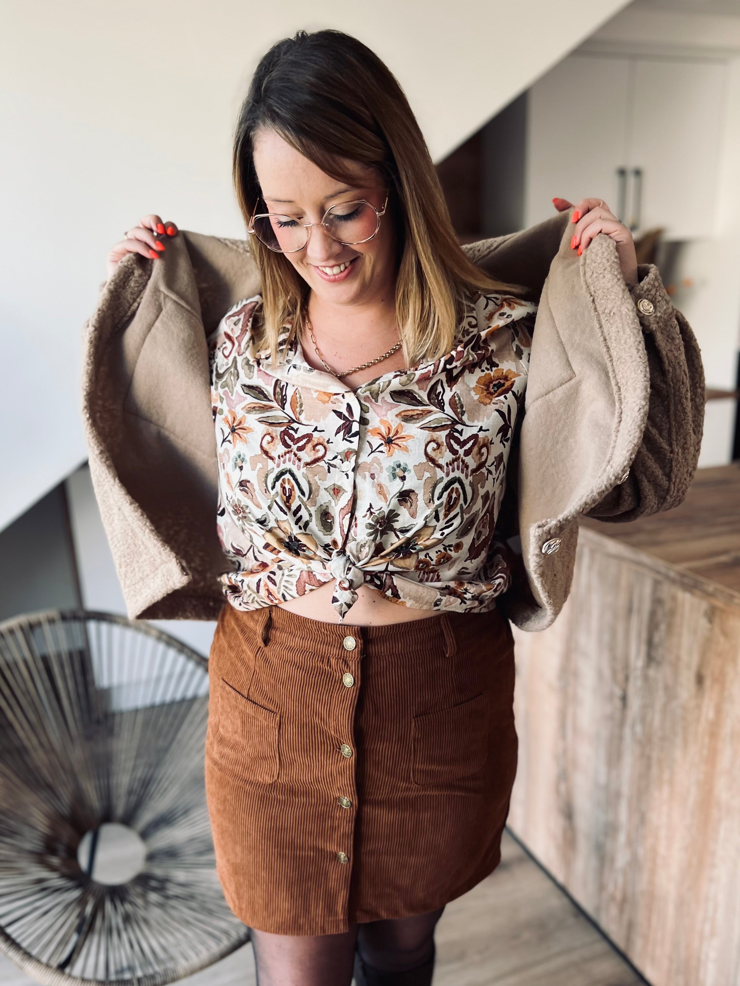 Notre veste TEDDY coffee