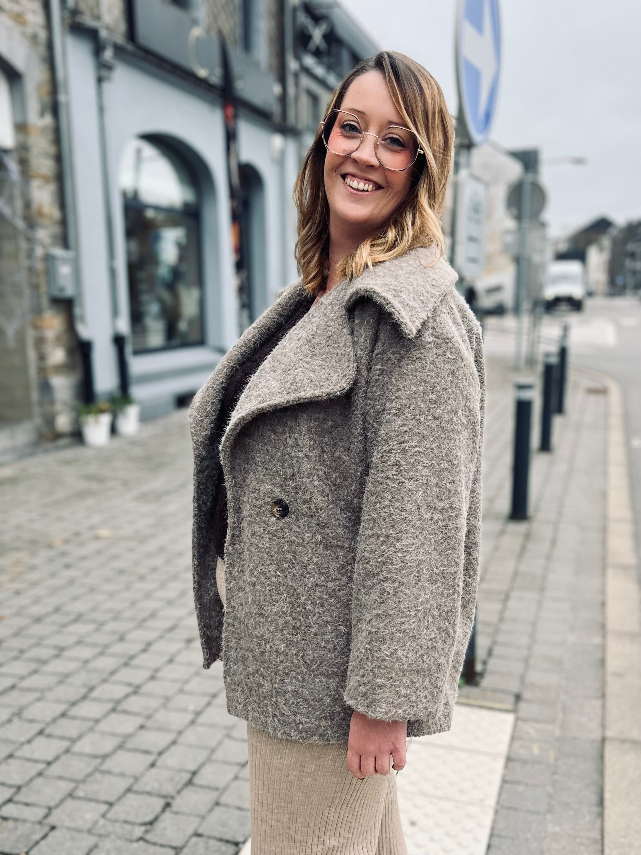 Notre manteau BRUME moka cendré