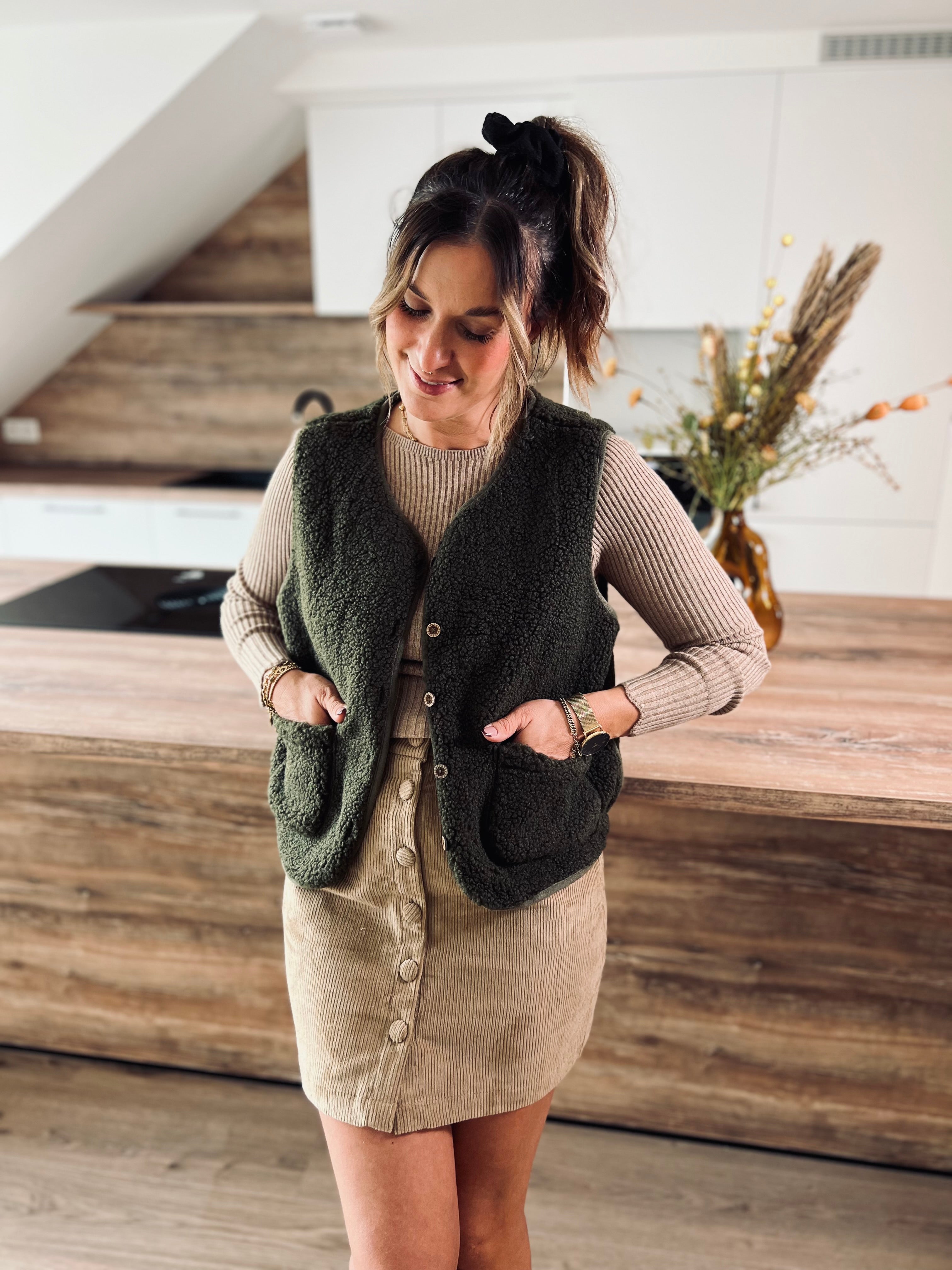 Notre gilet SHERPA kaki