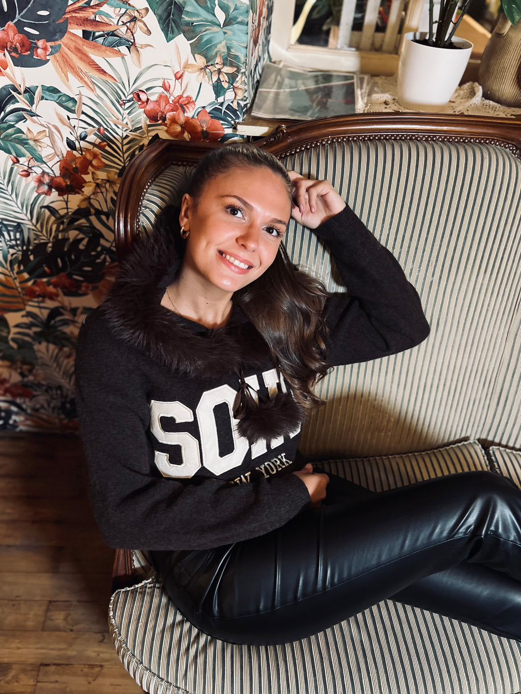 Notre pull capuché « SOHO » marron