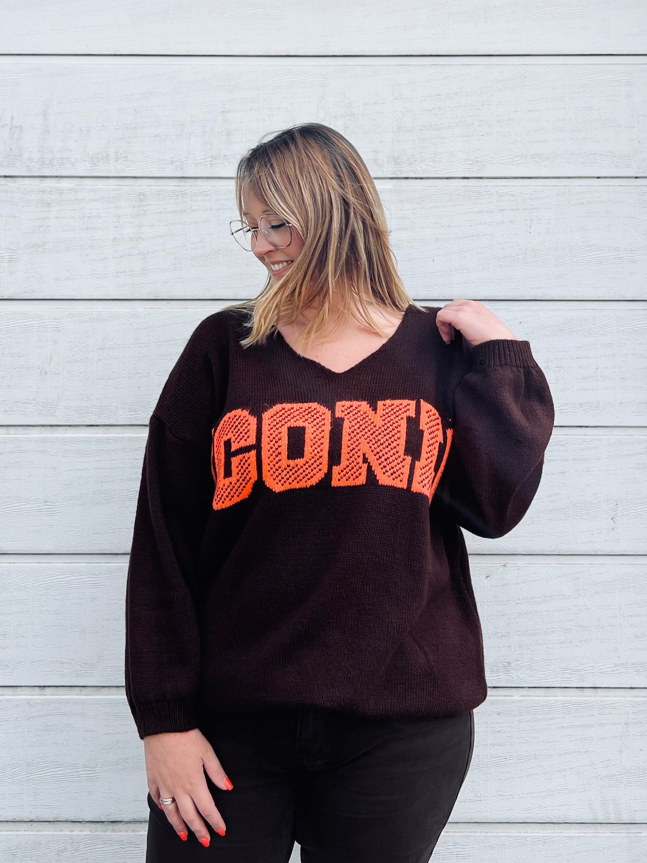 Notre pull « ICONIC » marron