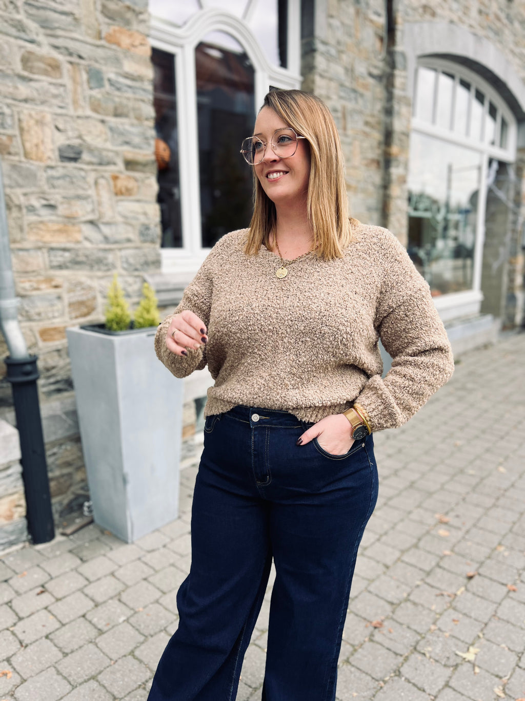 Notre pull TEDDY beige