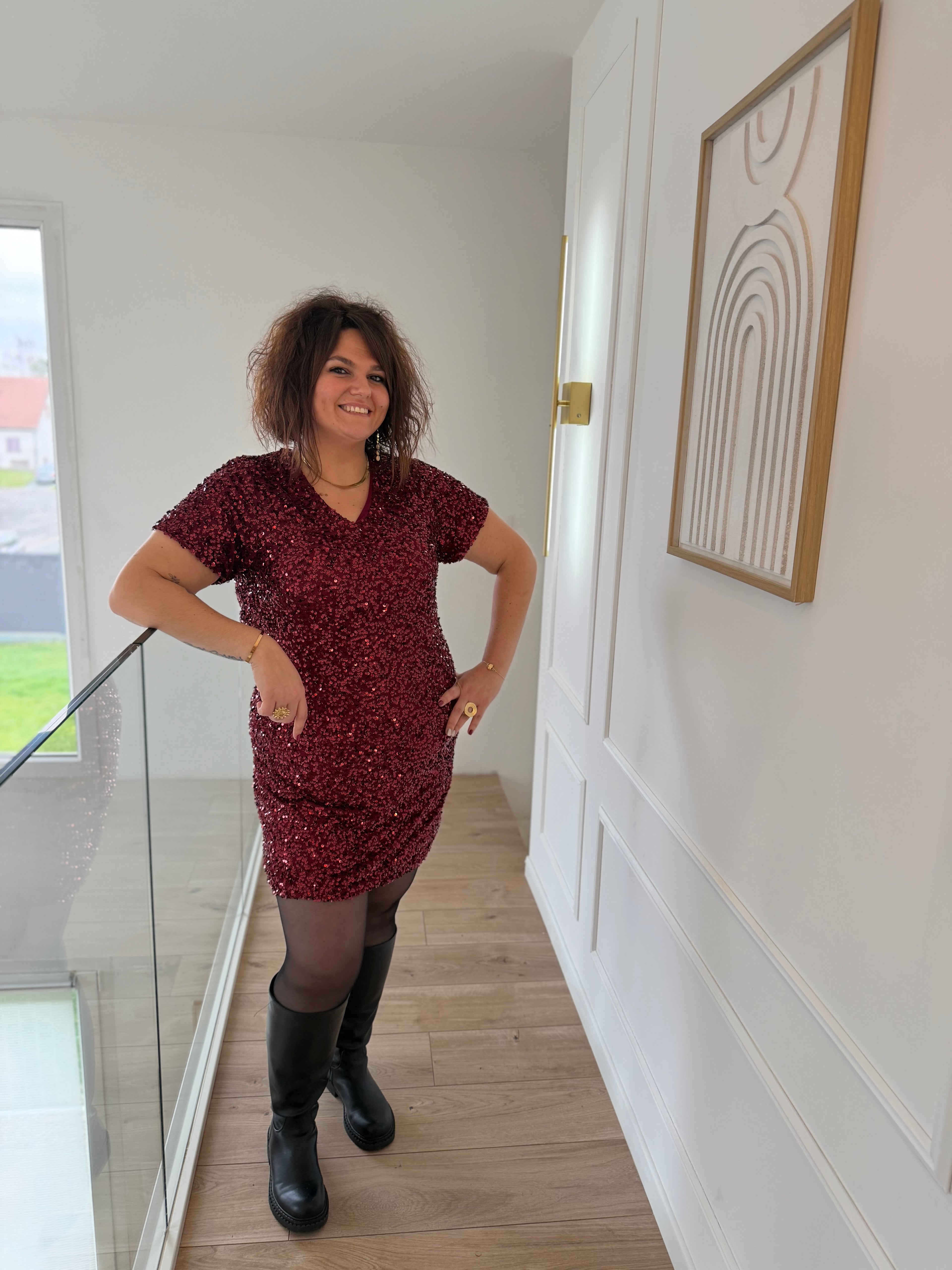 Notre robe CASSIA bordeaux