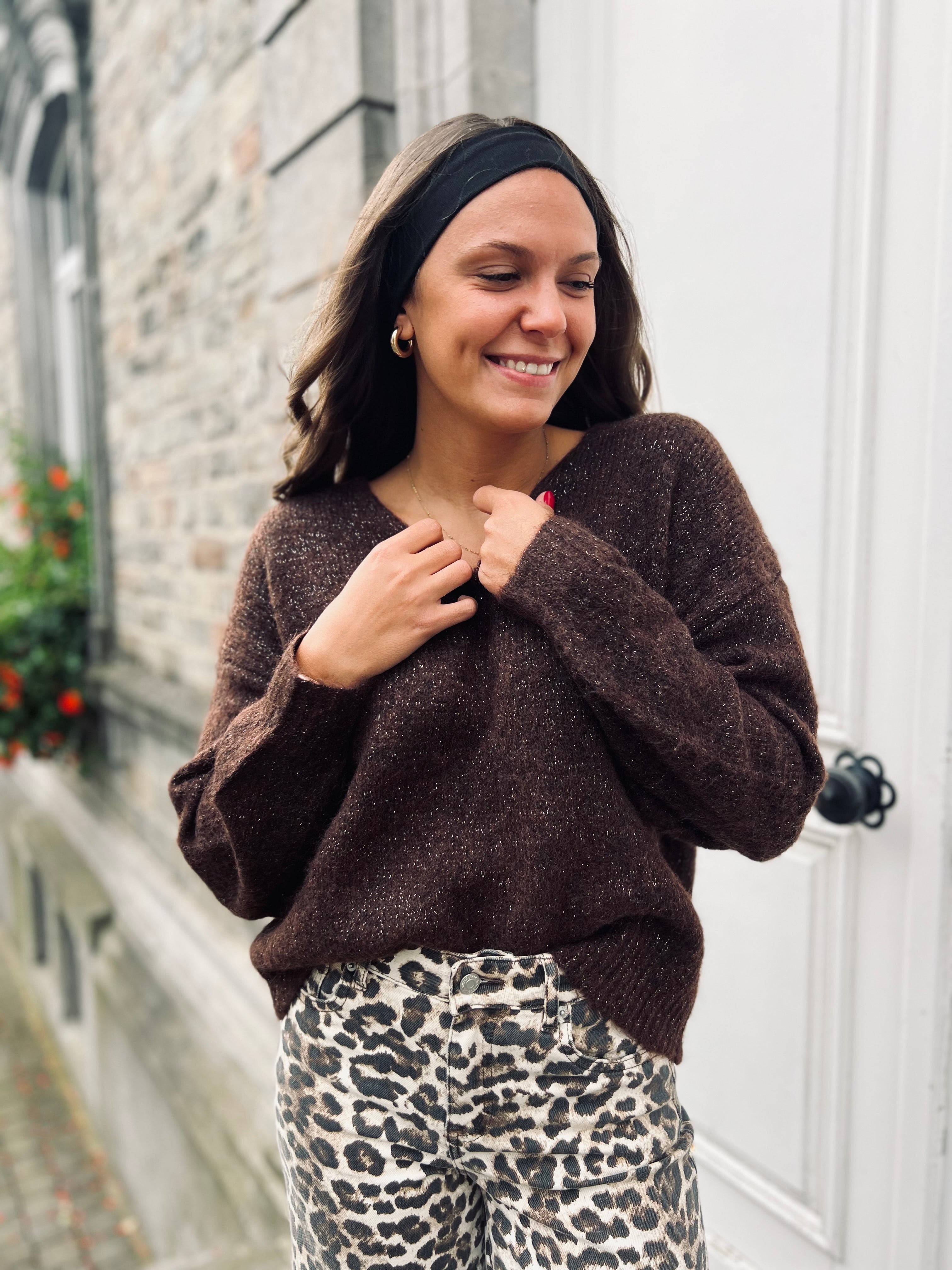 Notre pull DANA marron