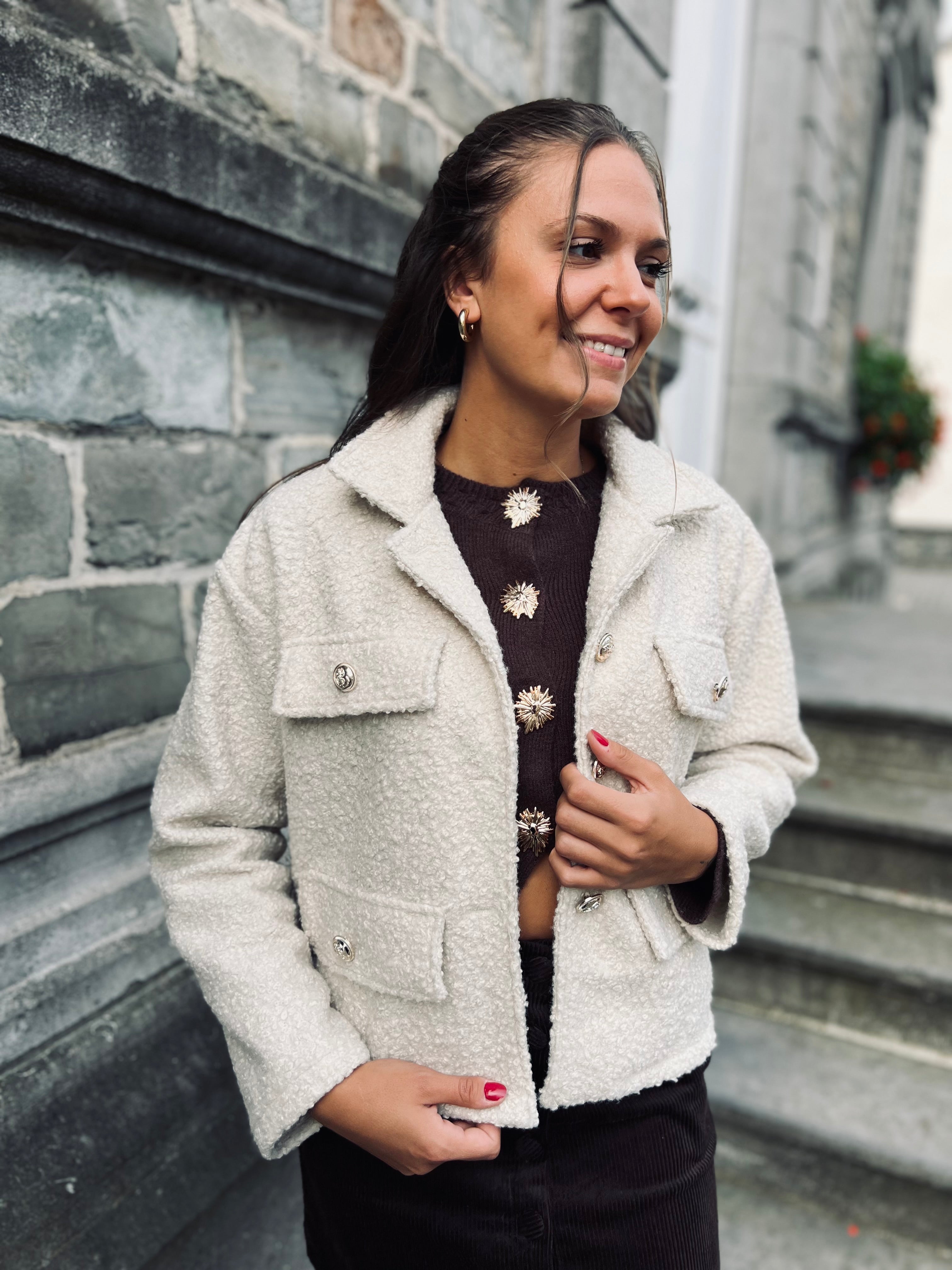 Notre veste TEDDY YAEL écrue