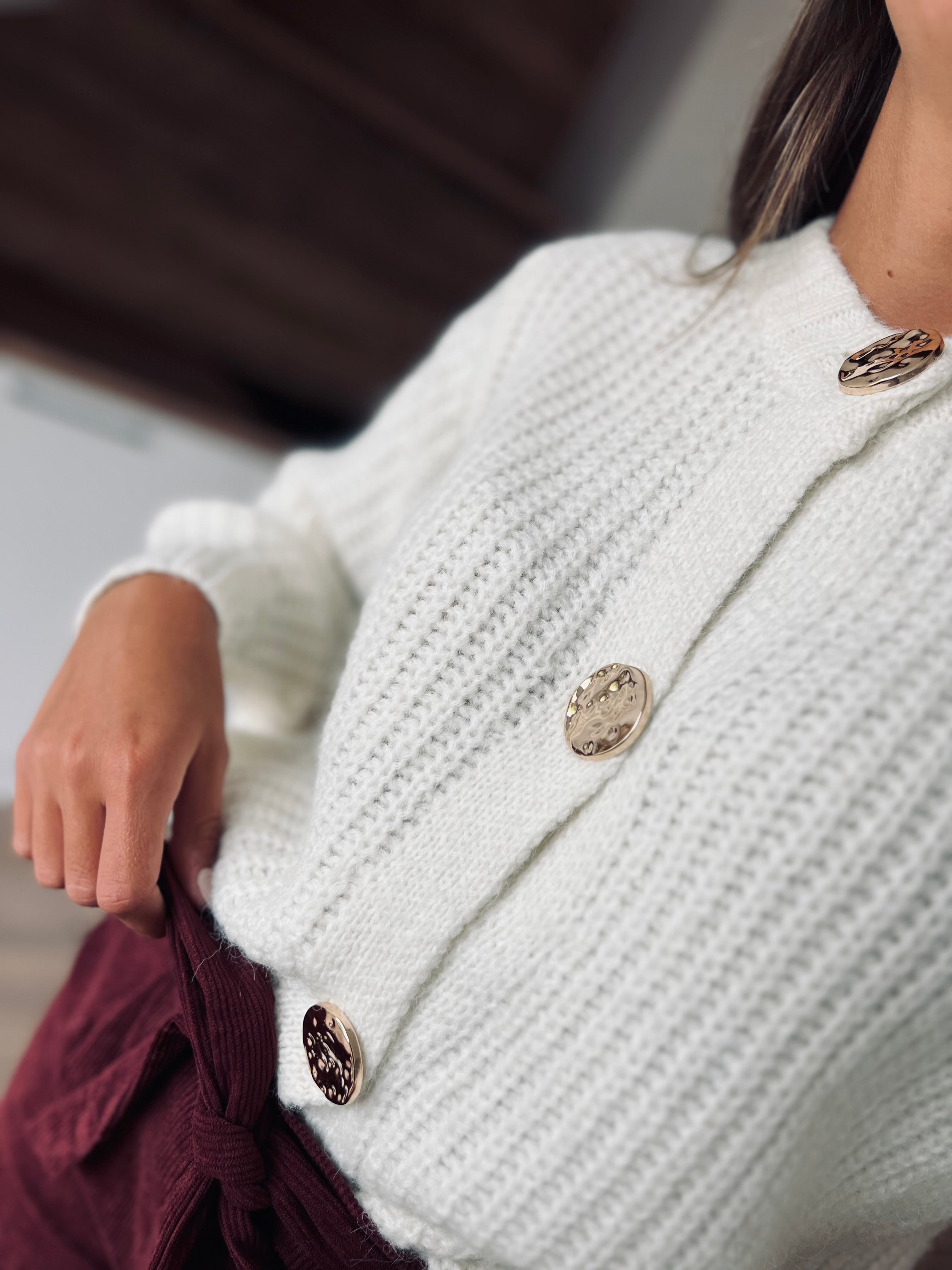 Notre gilet en maille CLÉA écru