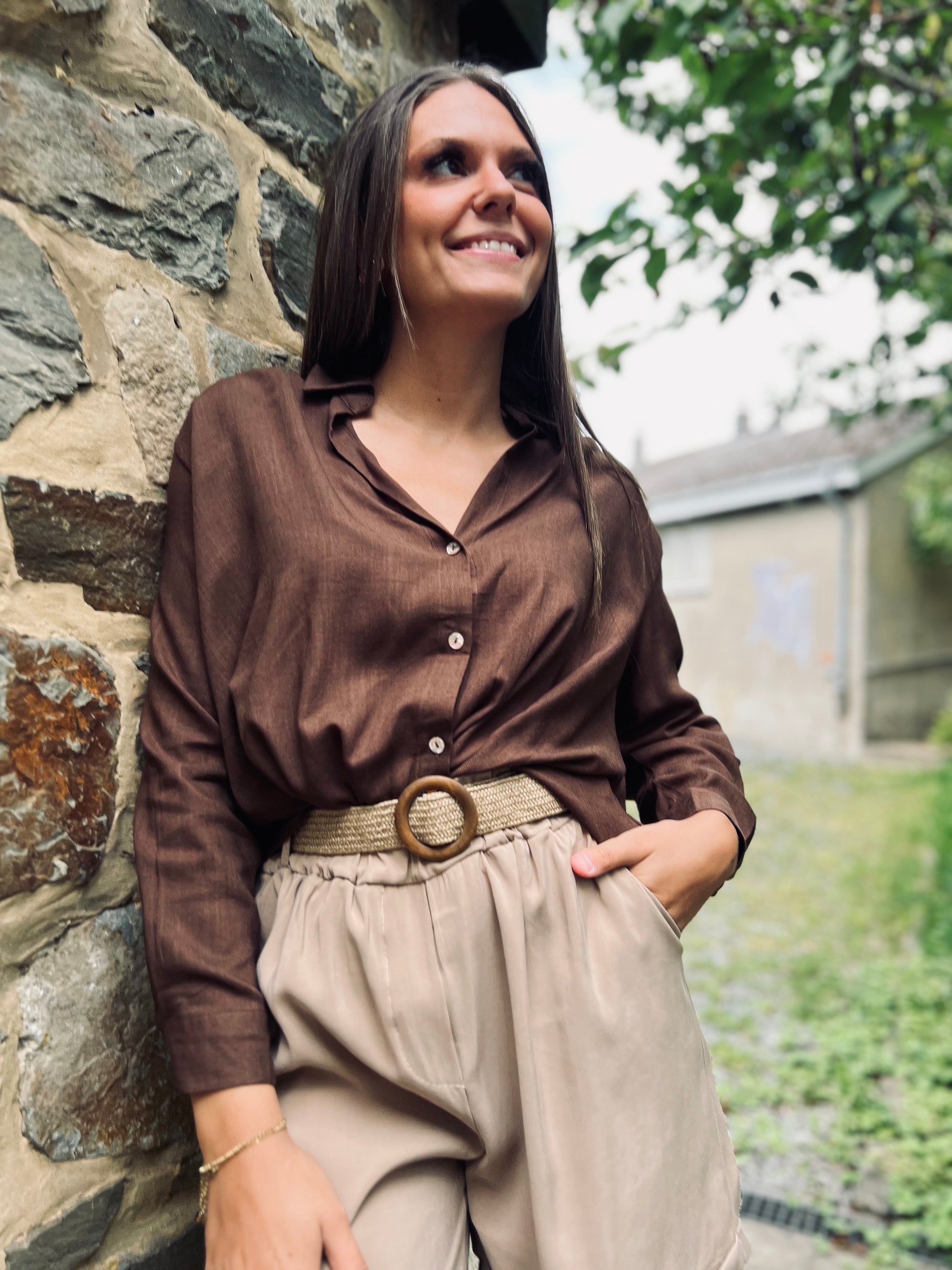 Notre chemisier SOFIA marron