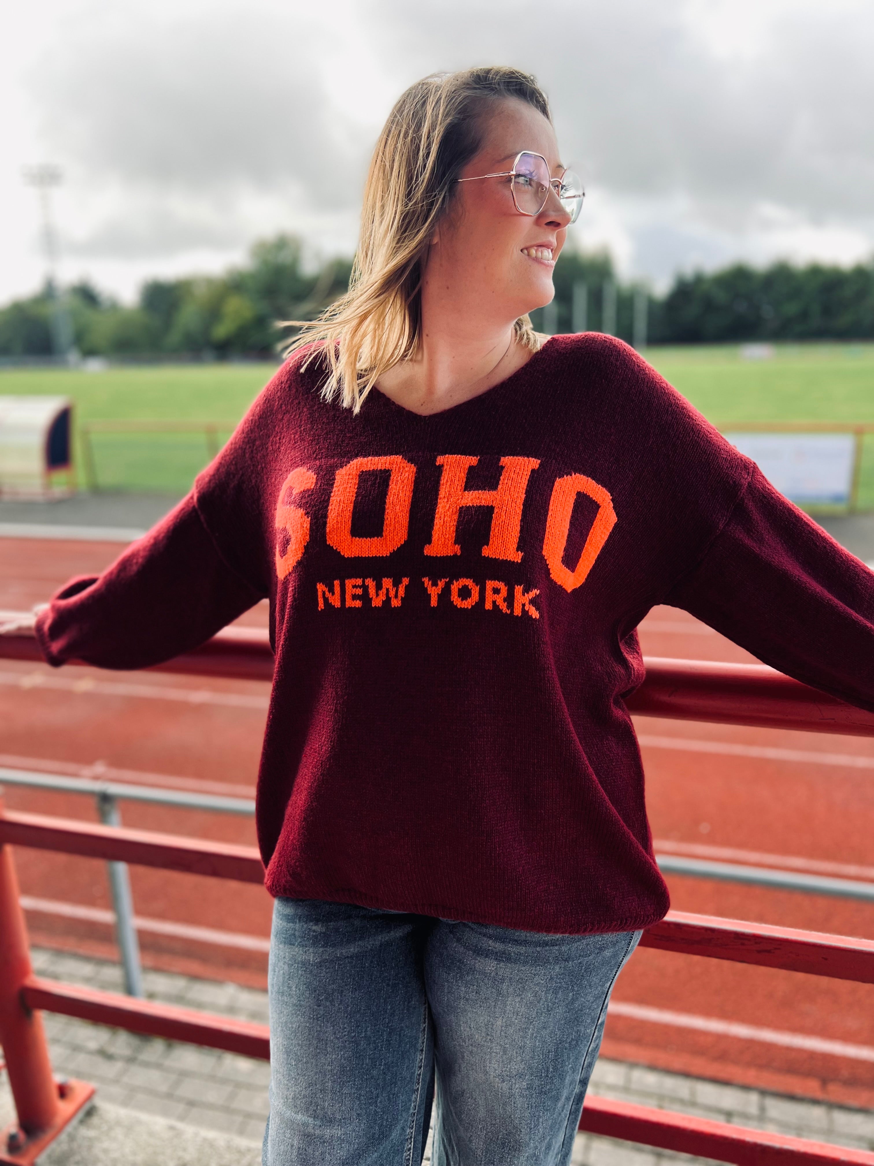 Notre pull « SOHO » bordeaux