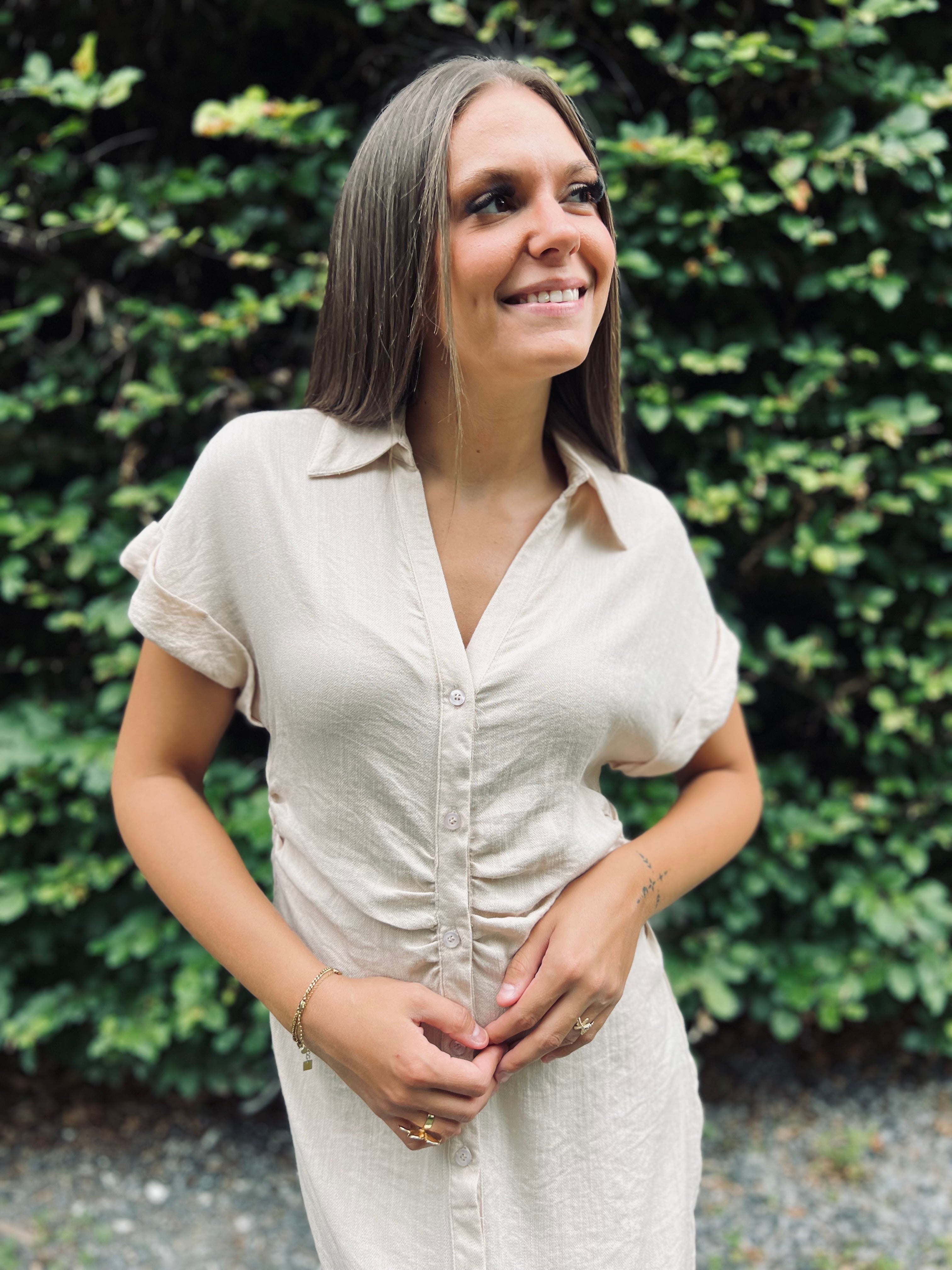 Notre robe SCARLETT beige