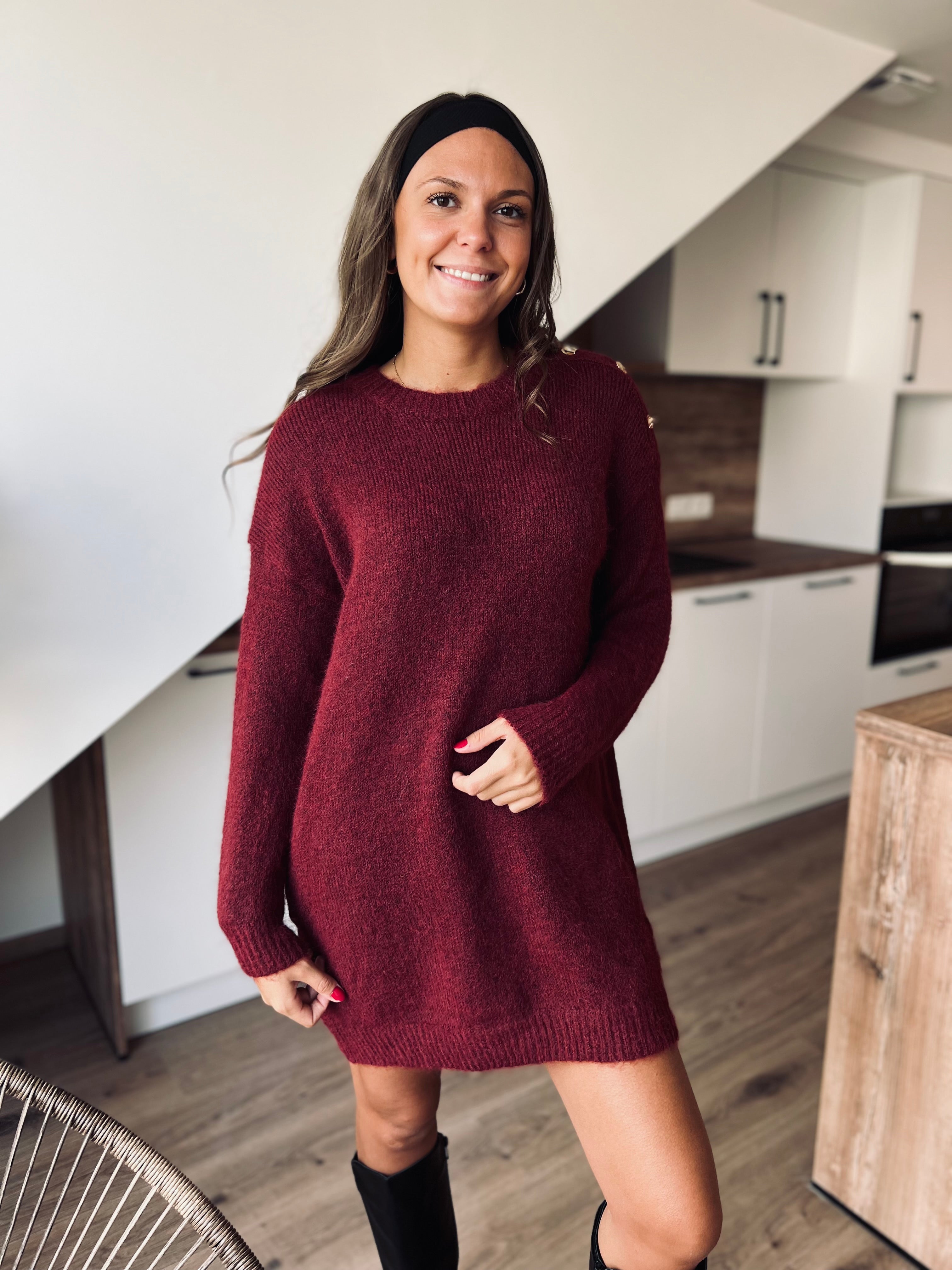 Notre robe | pull MDINA bordeaux