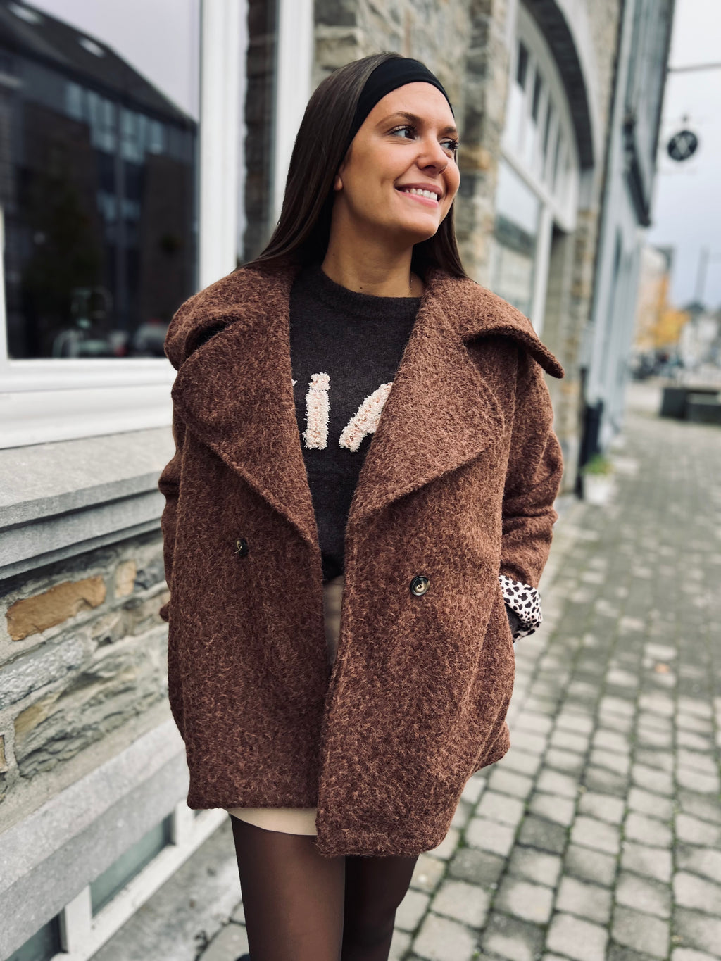 Notre manteau BRUME marron