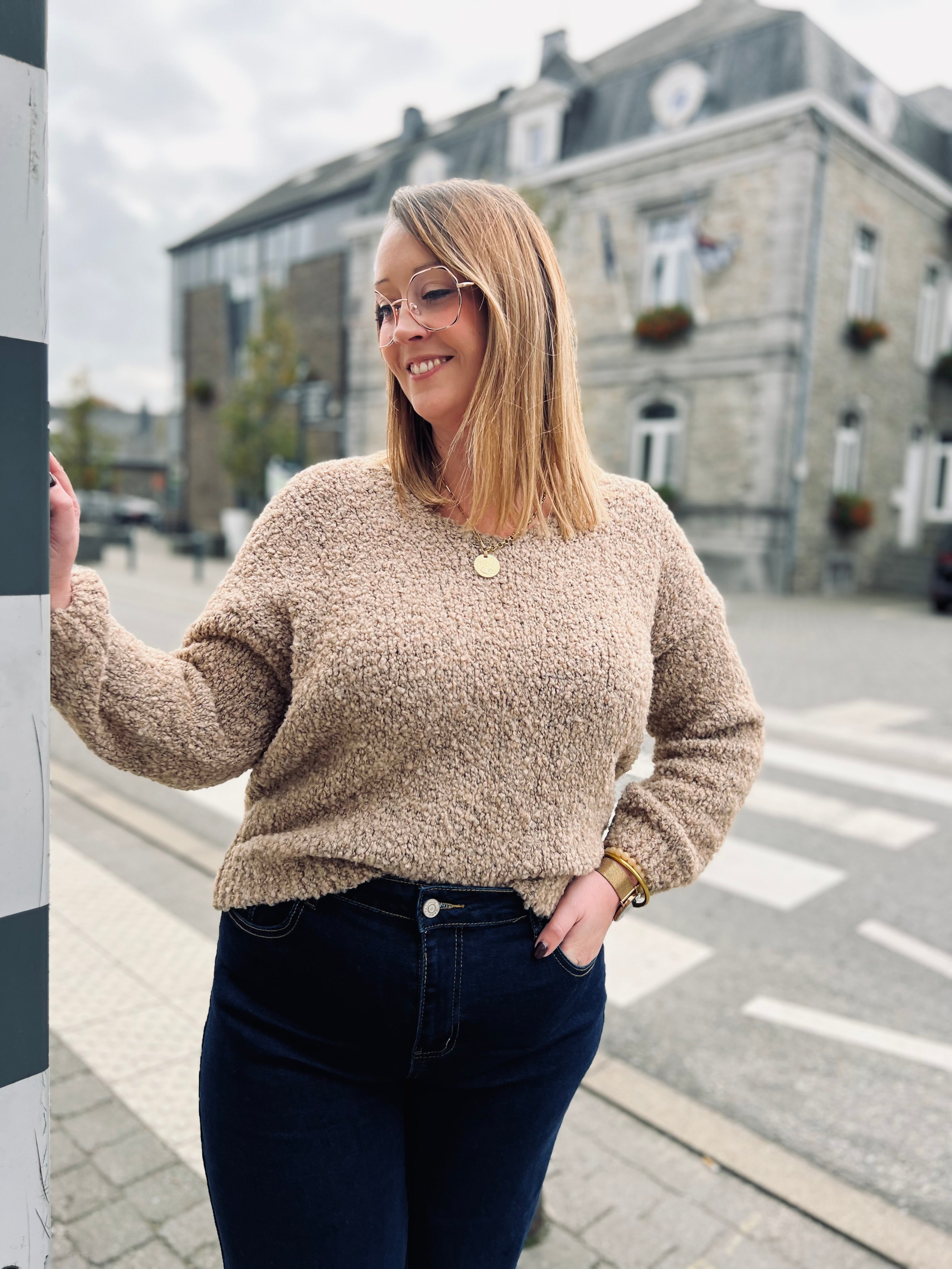 Notre pull TEDDY beige