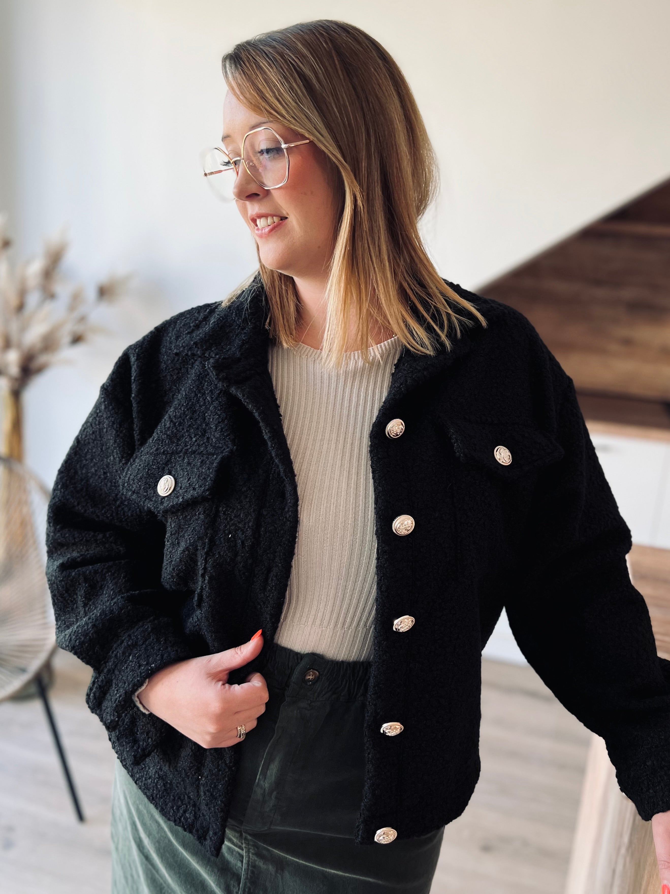 Notre veste TEDDY noire