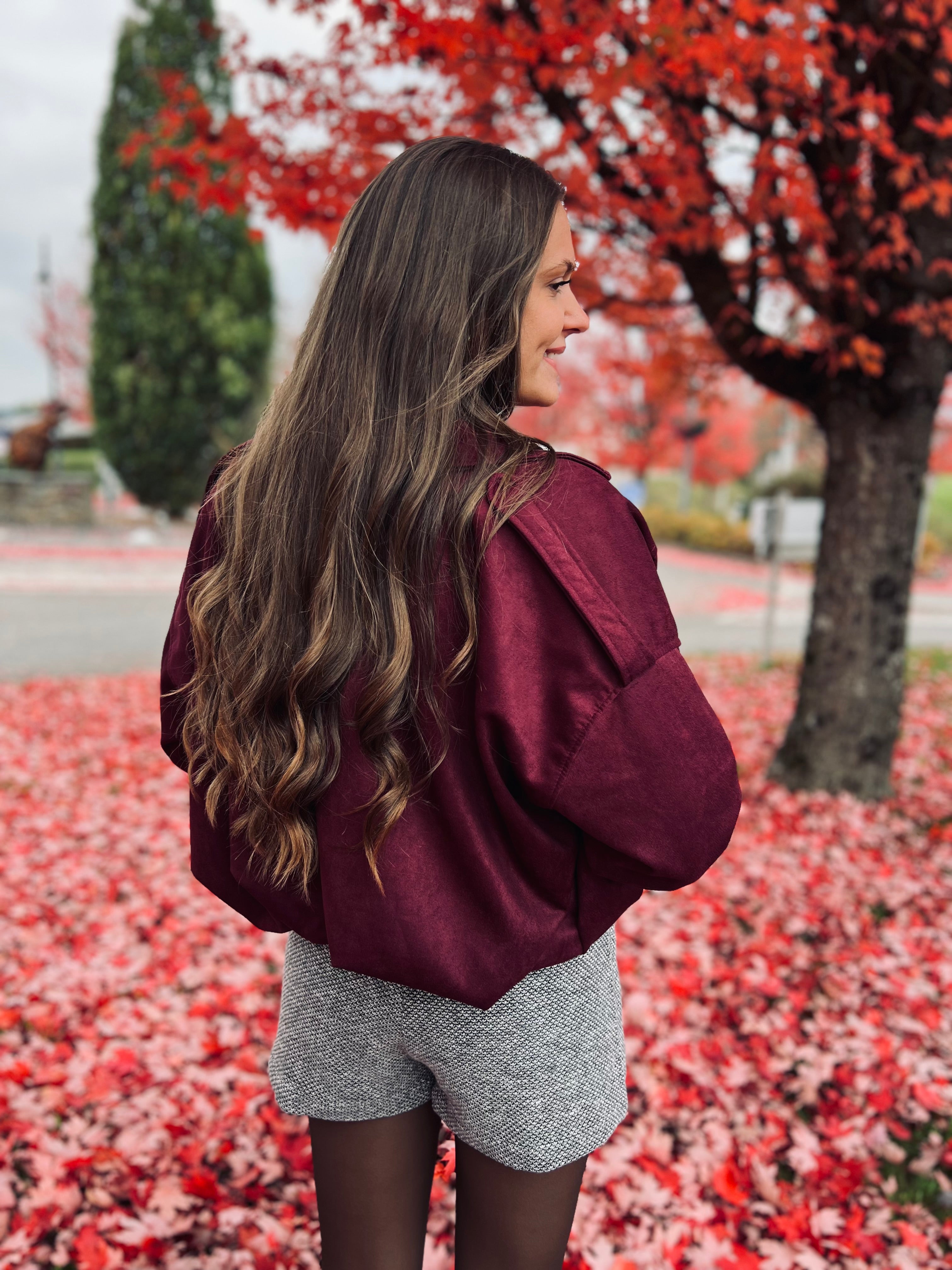 Notre veste HAZEL bordeaux