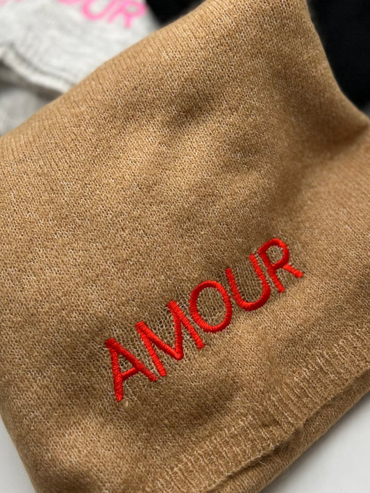 Écharpe « AMOUR » camel