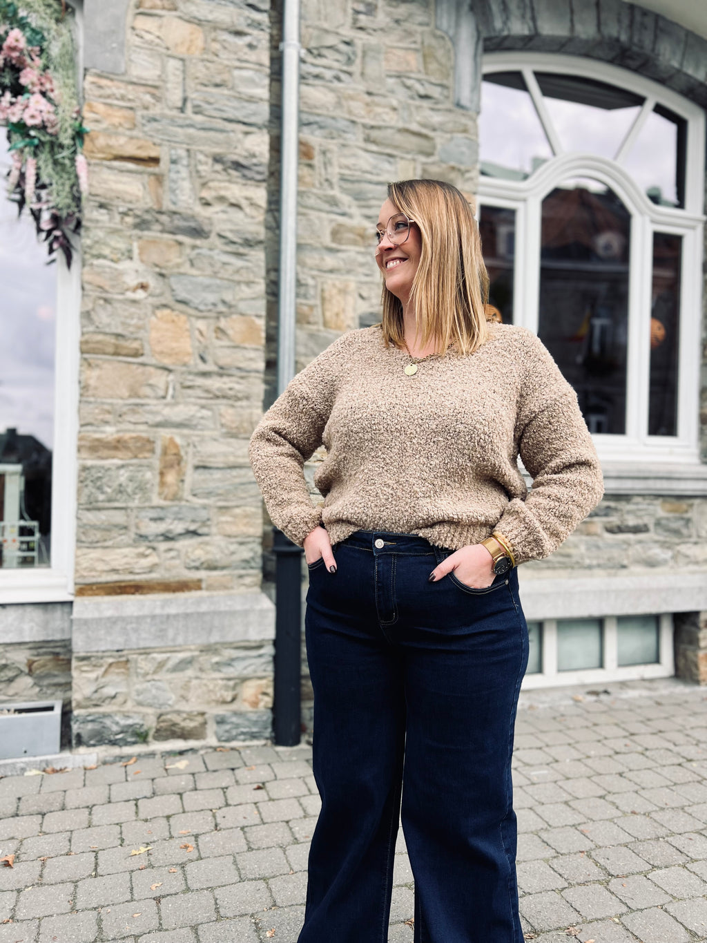 Notre pull TEDDY beige