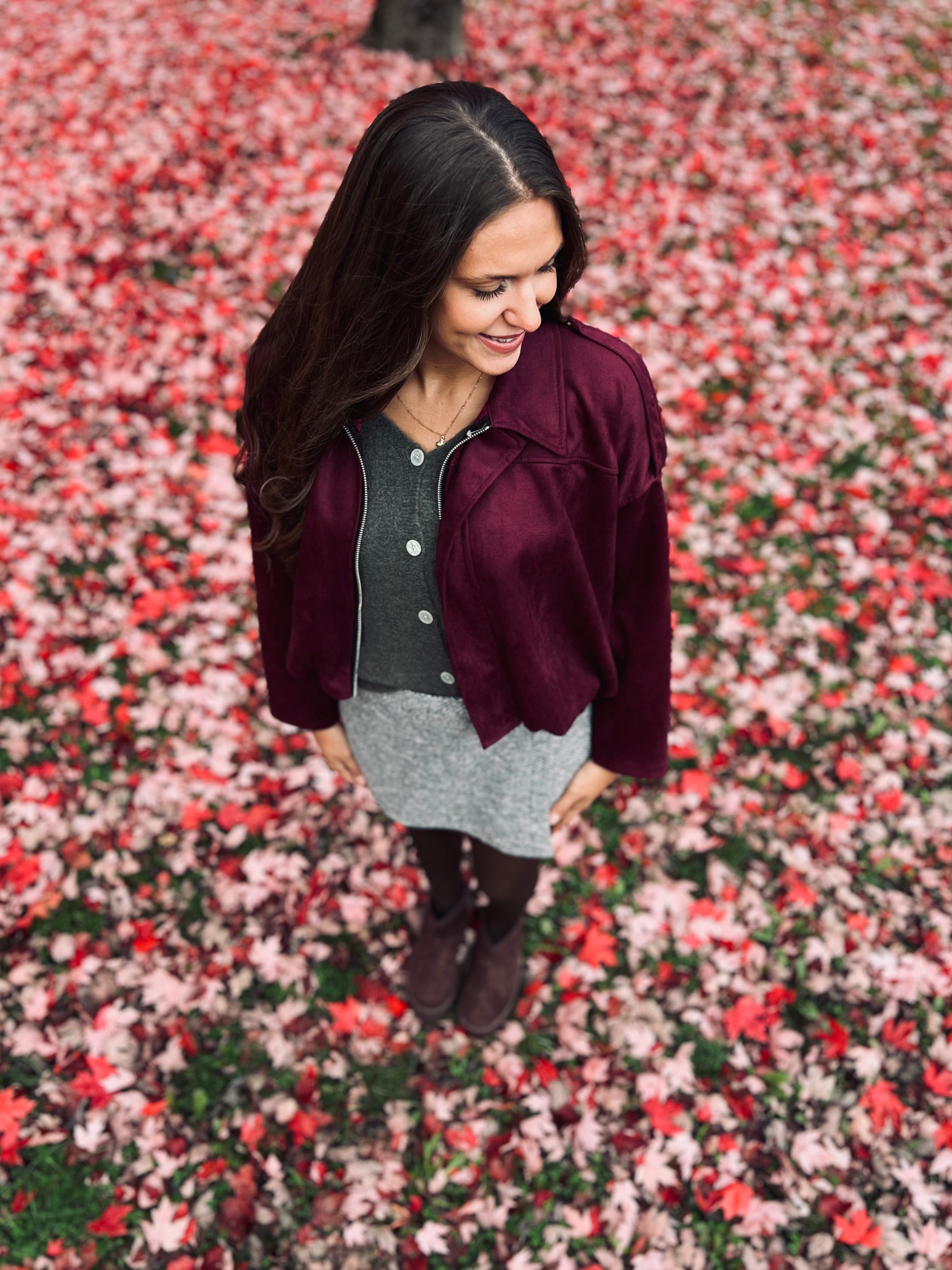 Notre veste HAZEL bordeaux
