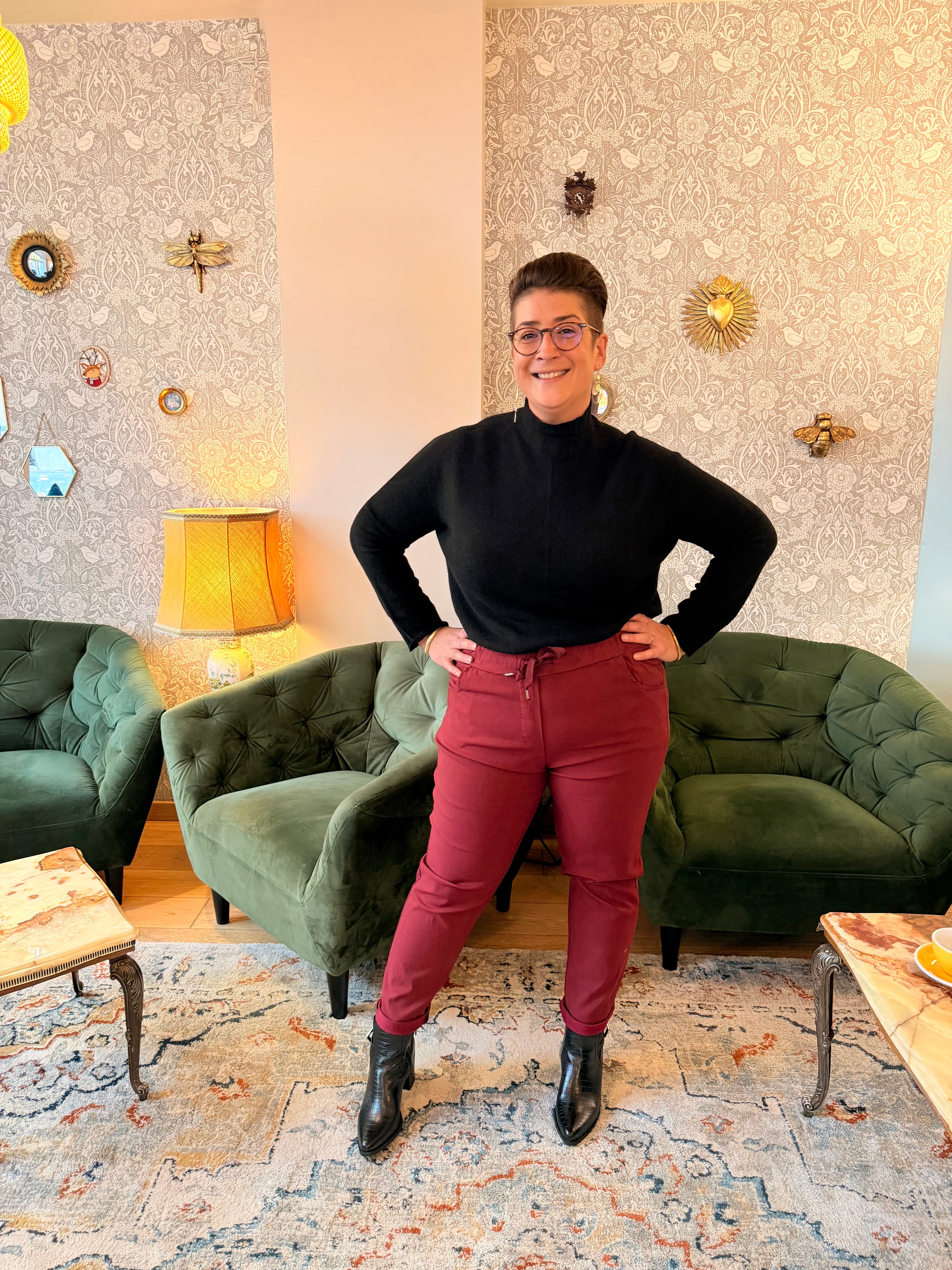 Notre pantalon DREW bordeaux